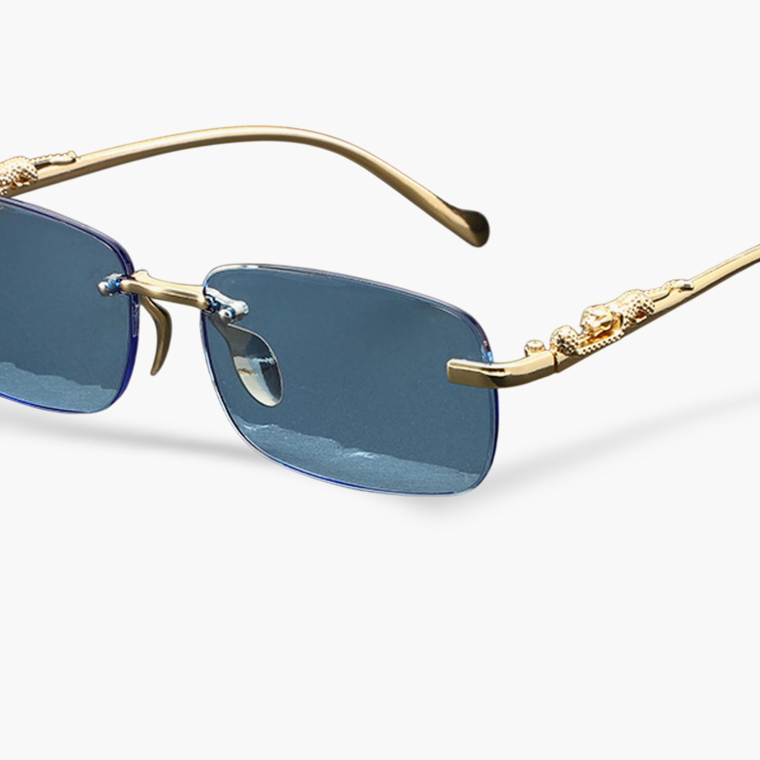 Take Two Geometric Blue Rimless Sunglasses-women-sunglasses-image-5