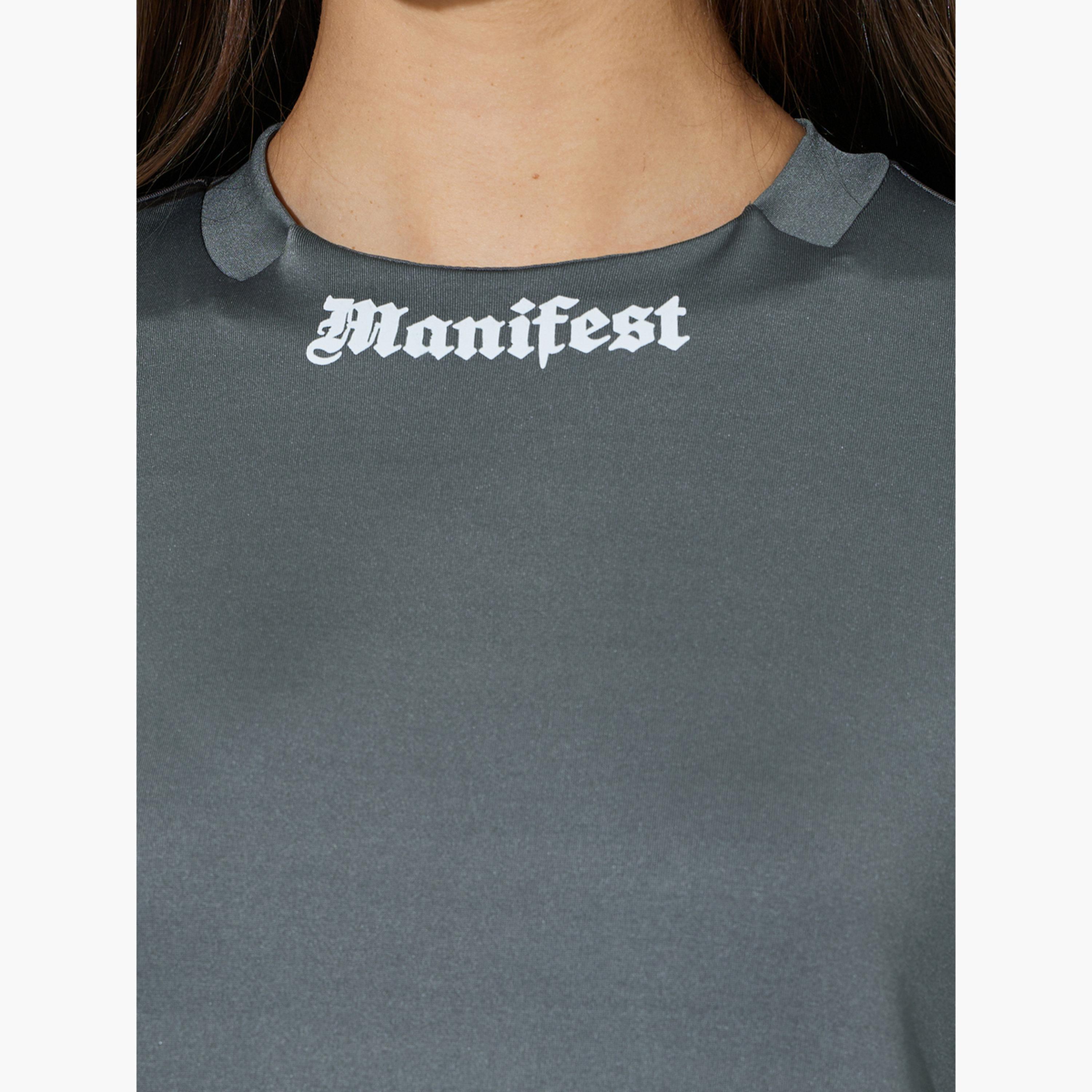 تيشيرت بقصة بوكسي مع طبعة عند الياقة-women-clothing-tshirts-image-5