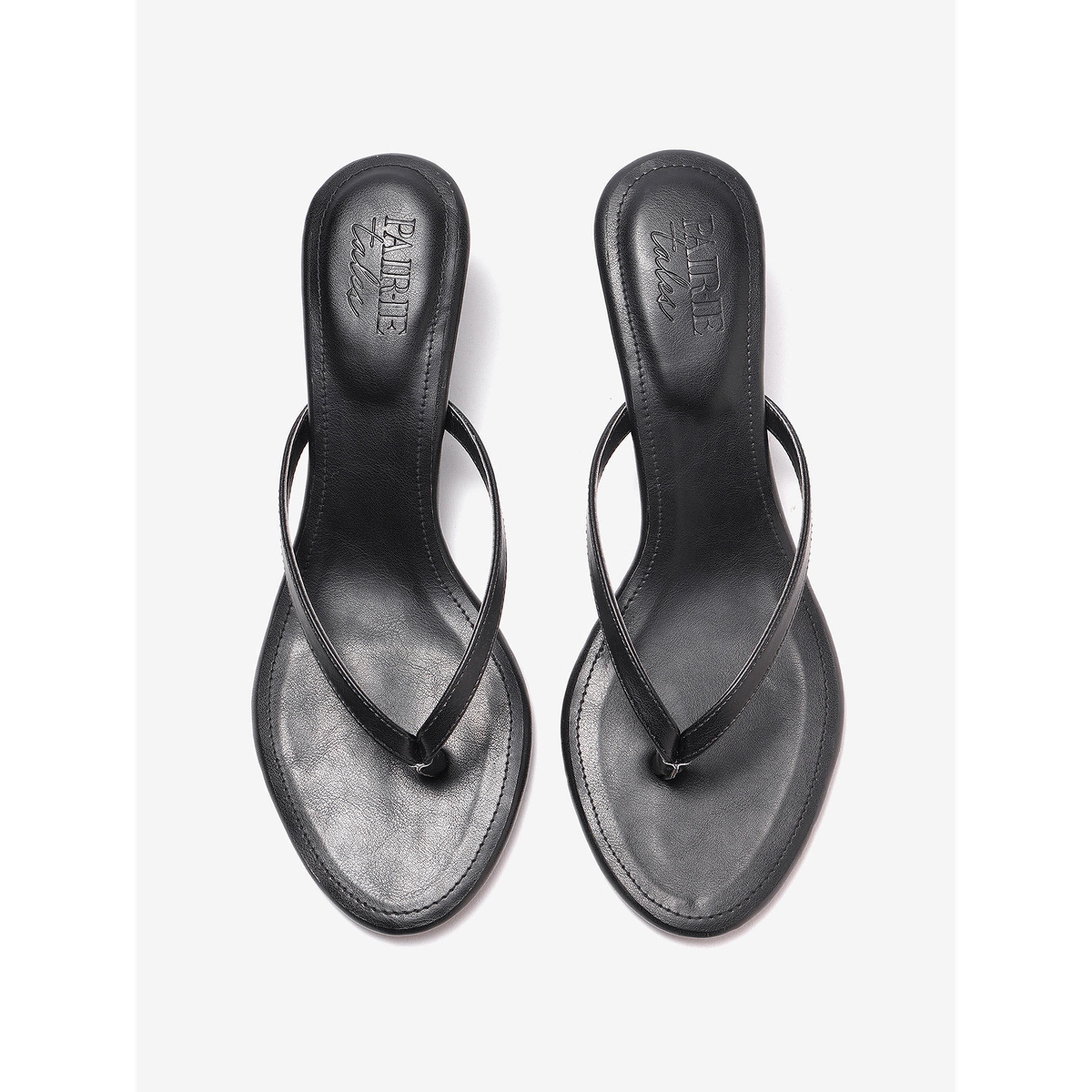 Pair-ie Tales X Styli Black Kitten Heel Thong Sandals-women-shoes-sandals-heeled-image-4