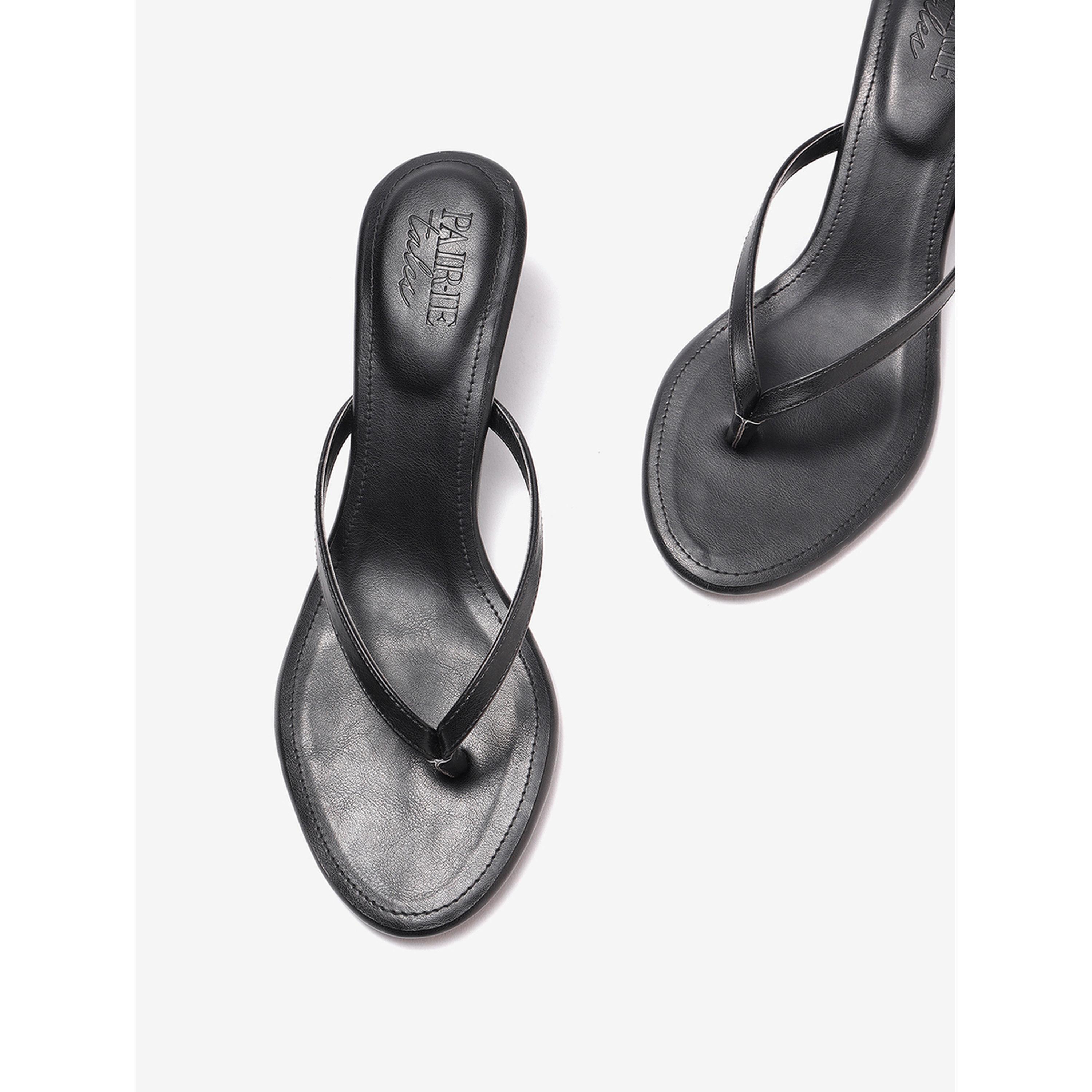 Pair-ie Tales X Styli Black Kitten Heel Thong Sandals-women-shoes-sandals-heeled-image-6