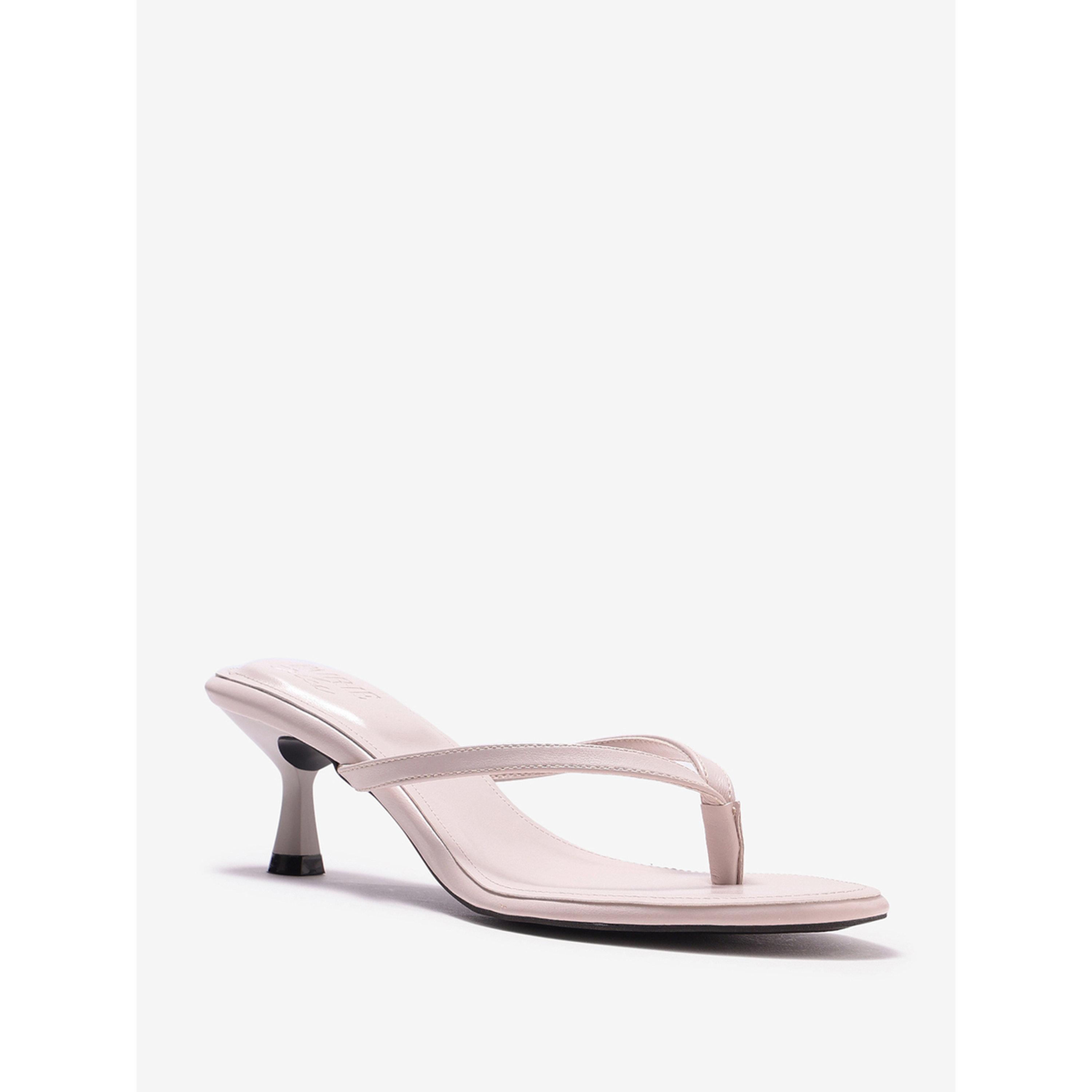 Pair-ie Tales X Styli Cream Kitten Heel Thong Sandals-women-shoes-sandals-heeled-image-5