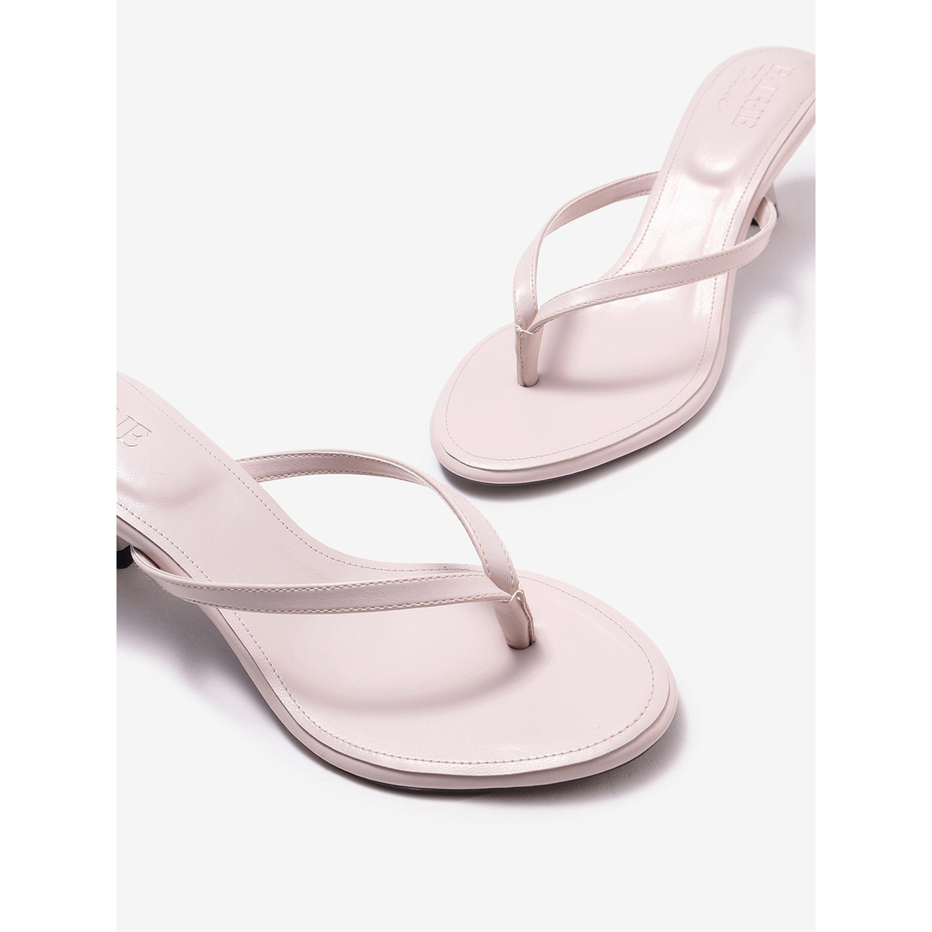 Pair-ie Tales X Styli Cream Kitten Heel Thong Sandals-women-shoes-sandals-heeled-image-6