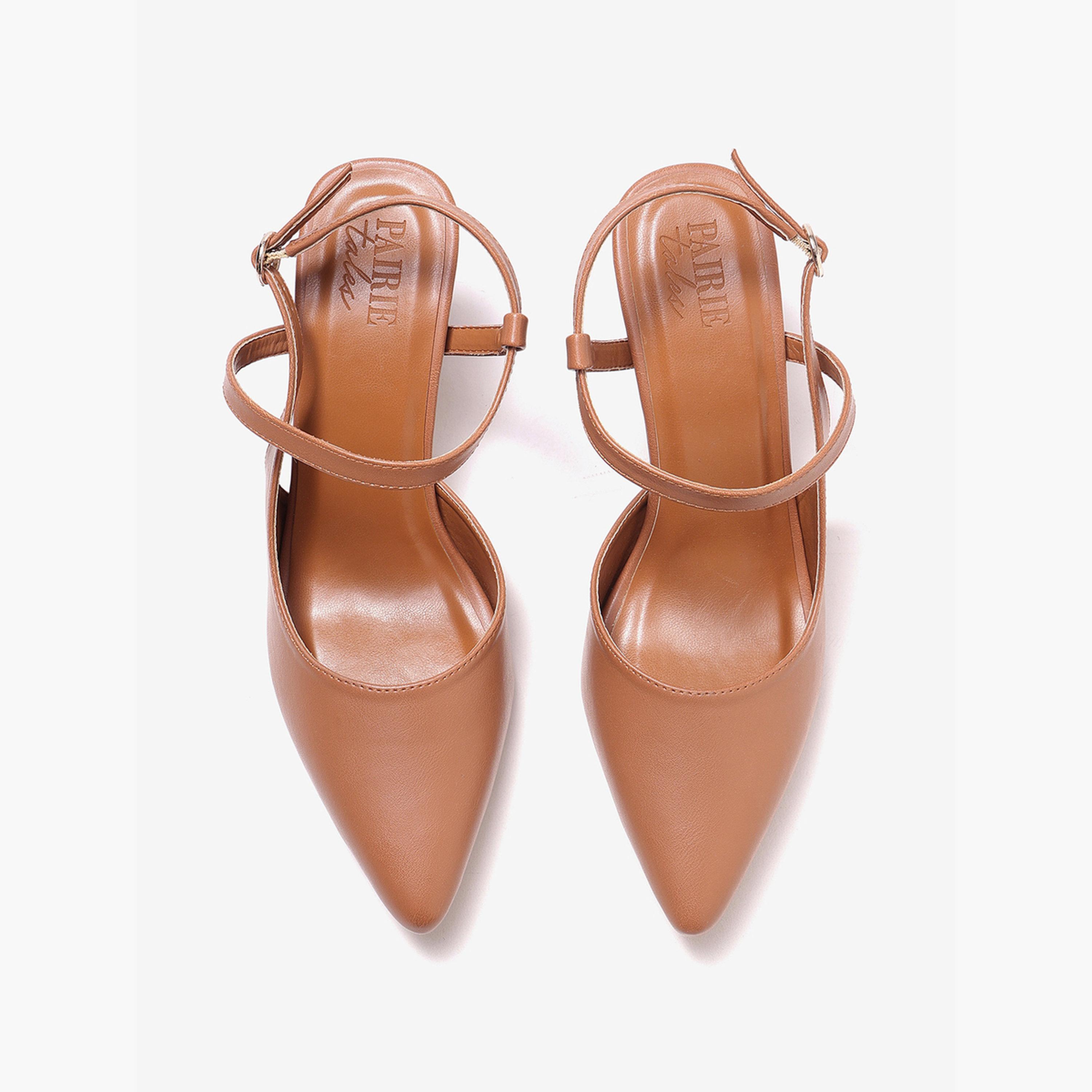 Pair-ie Tales X Styli Tan Pointed Toe Ankle Strap Pumps-women-shoes-heels-image-4