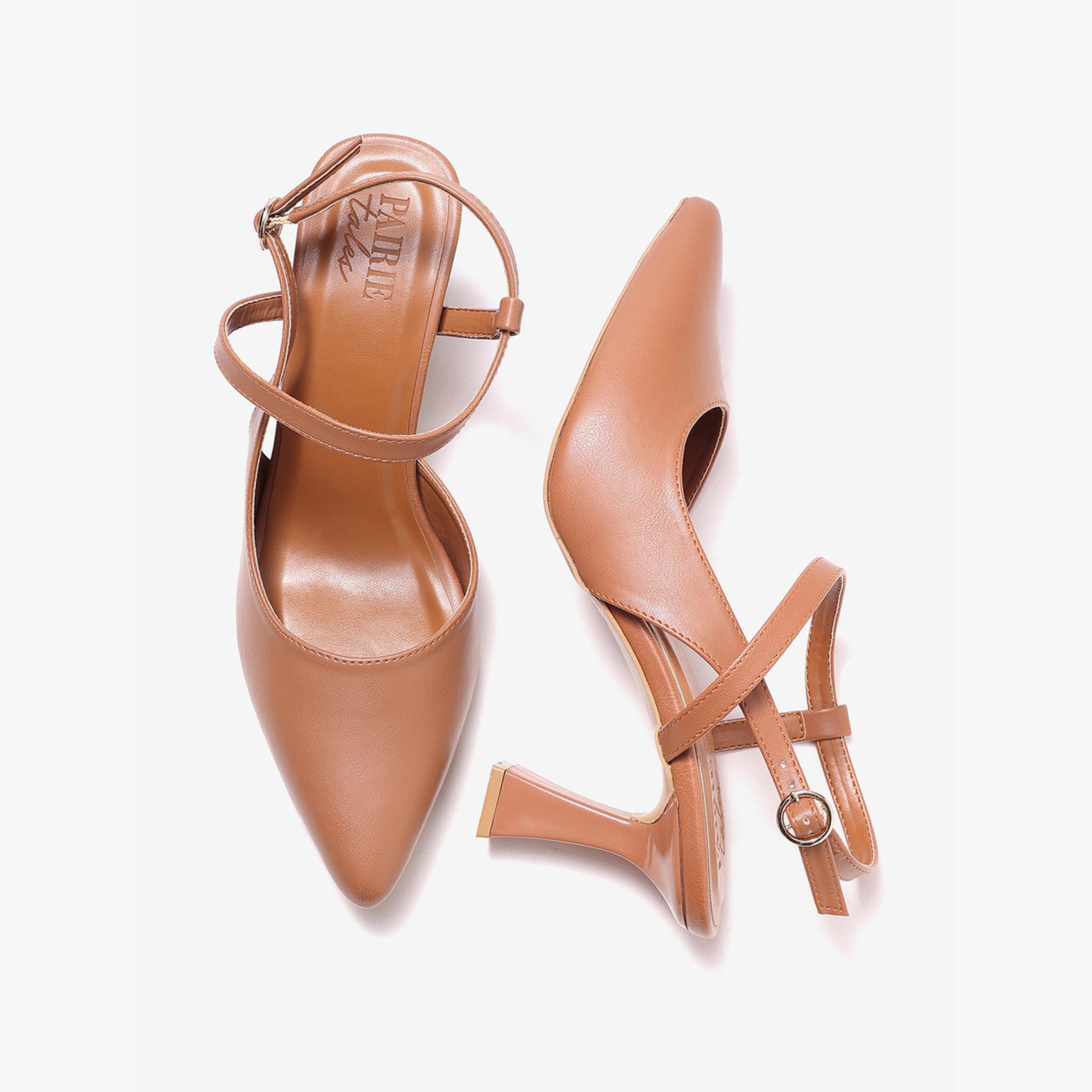 Pair-ie Tales X Styli Tan Pointed Toe Ankle Strap Pumps-women-shoes-heels-image-5