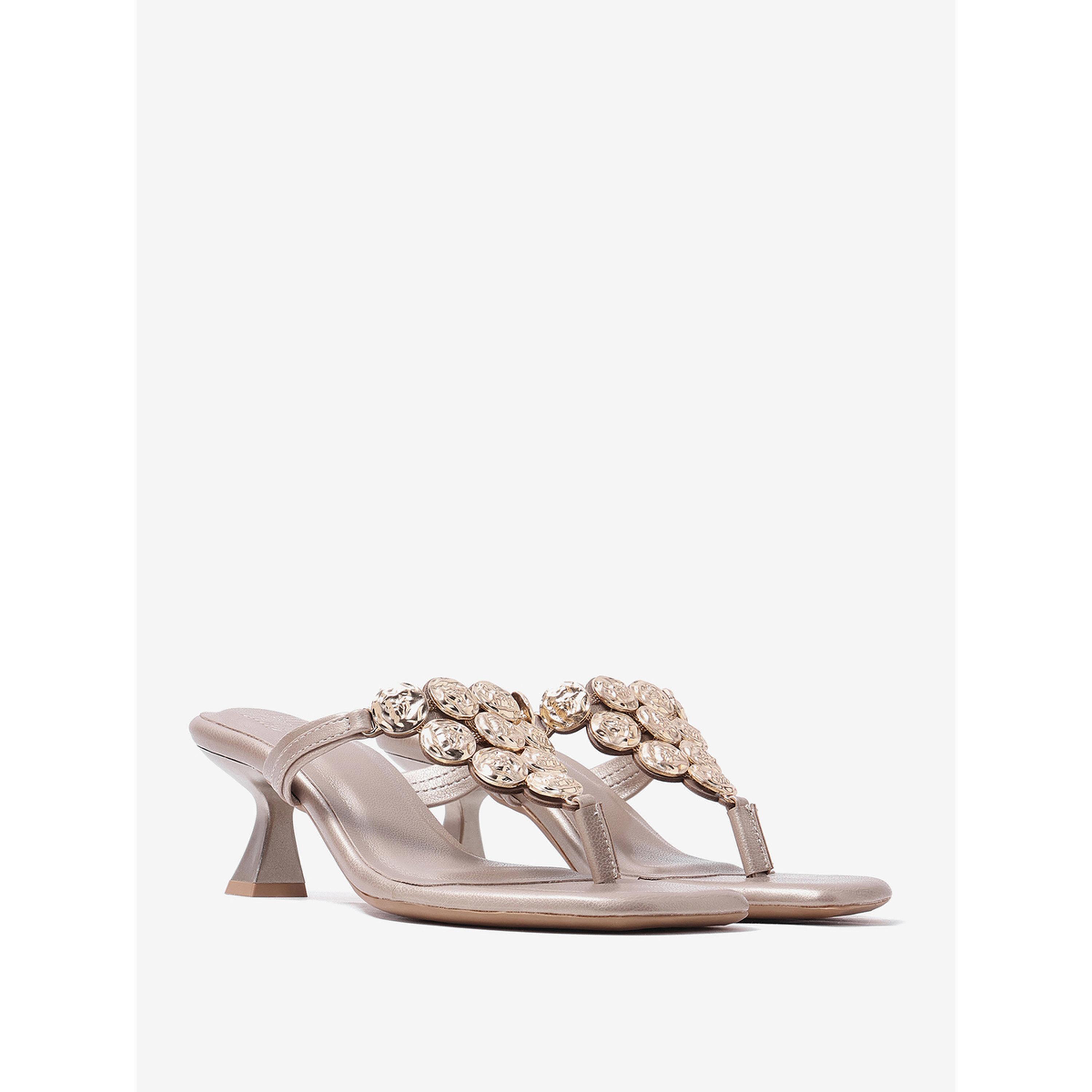 Pair-ie Tales X Styli Gold Embellished T-Strap Sandals-women-shoes-sandals-heeled-image-1