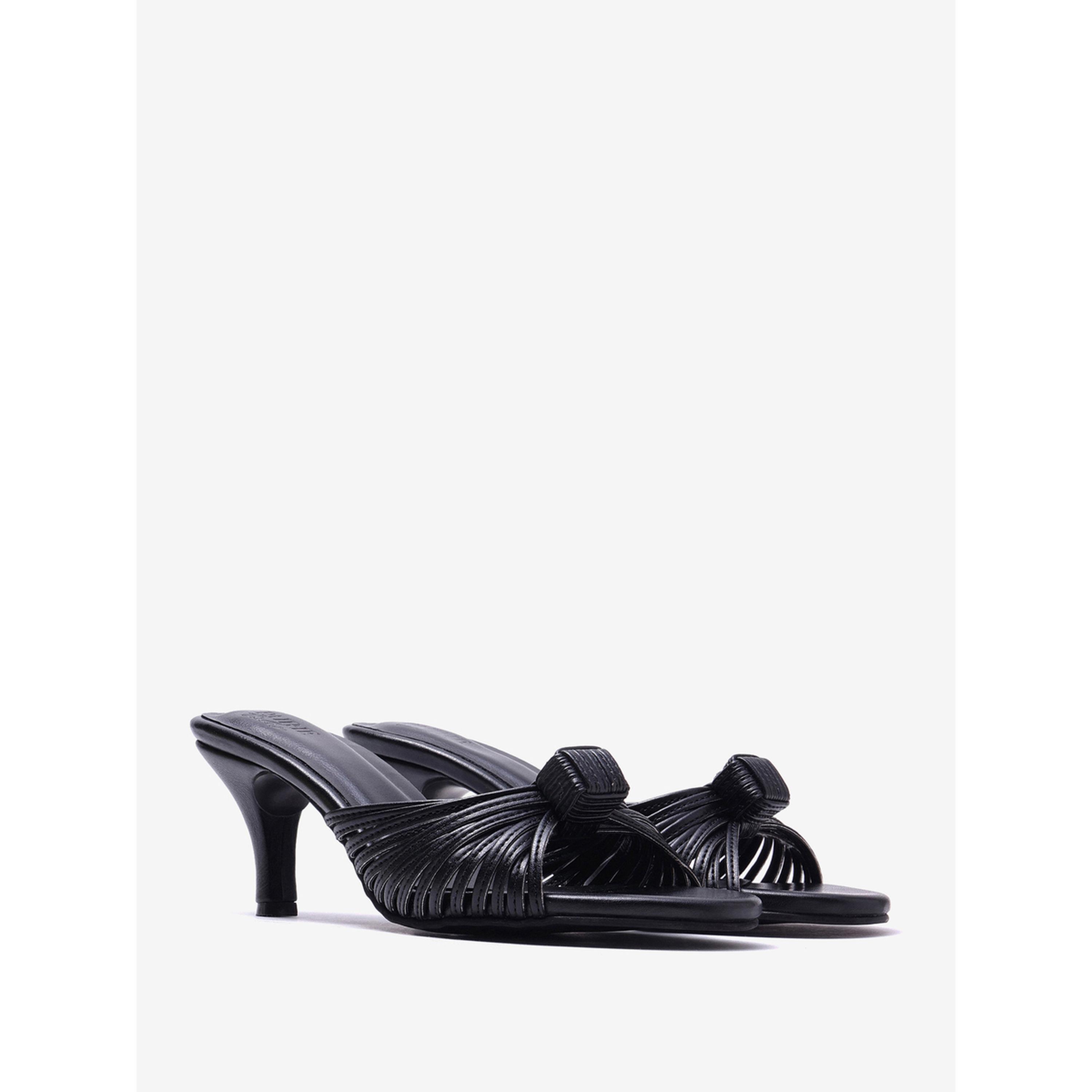 Pair-ie Tales X Styli Black Knotted Strap Mules-women-shoes-sandals-heeled-image-1