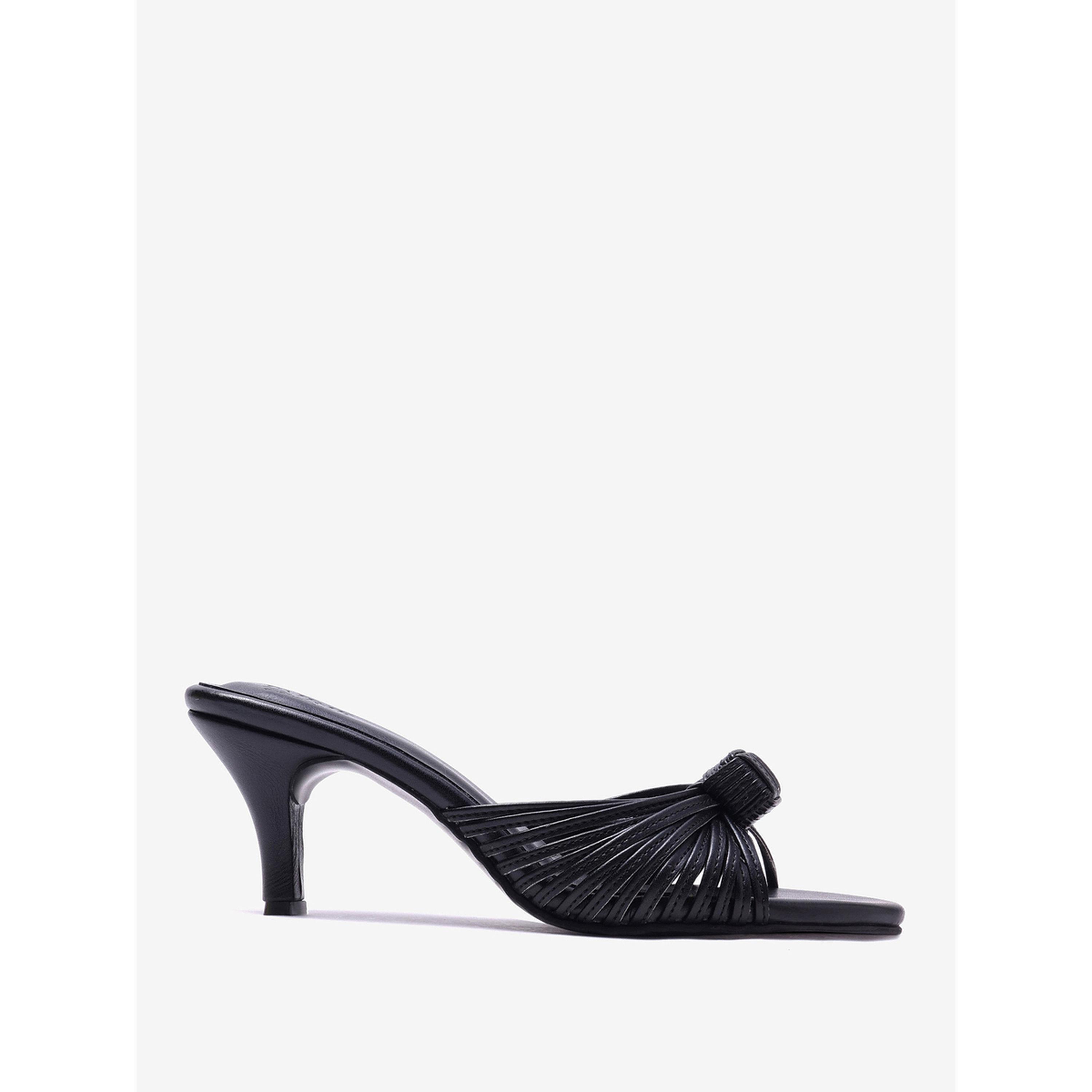 Pair-ie Tales X Styli Black Knotted Strap Mules-women-shoes-sandals-heeled-image-3