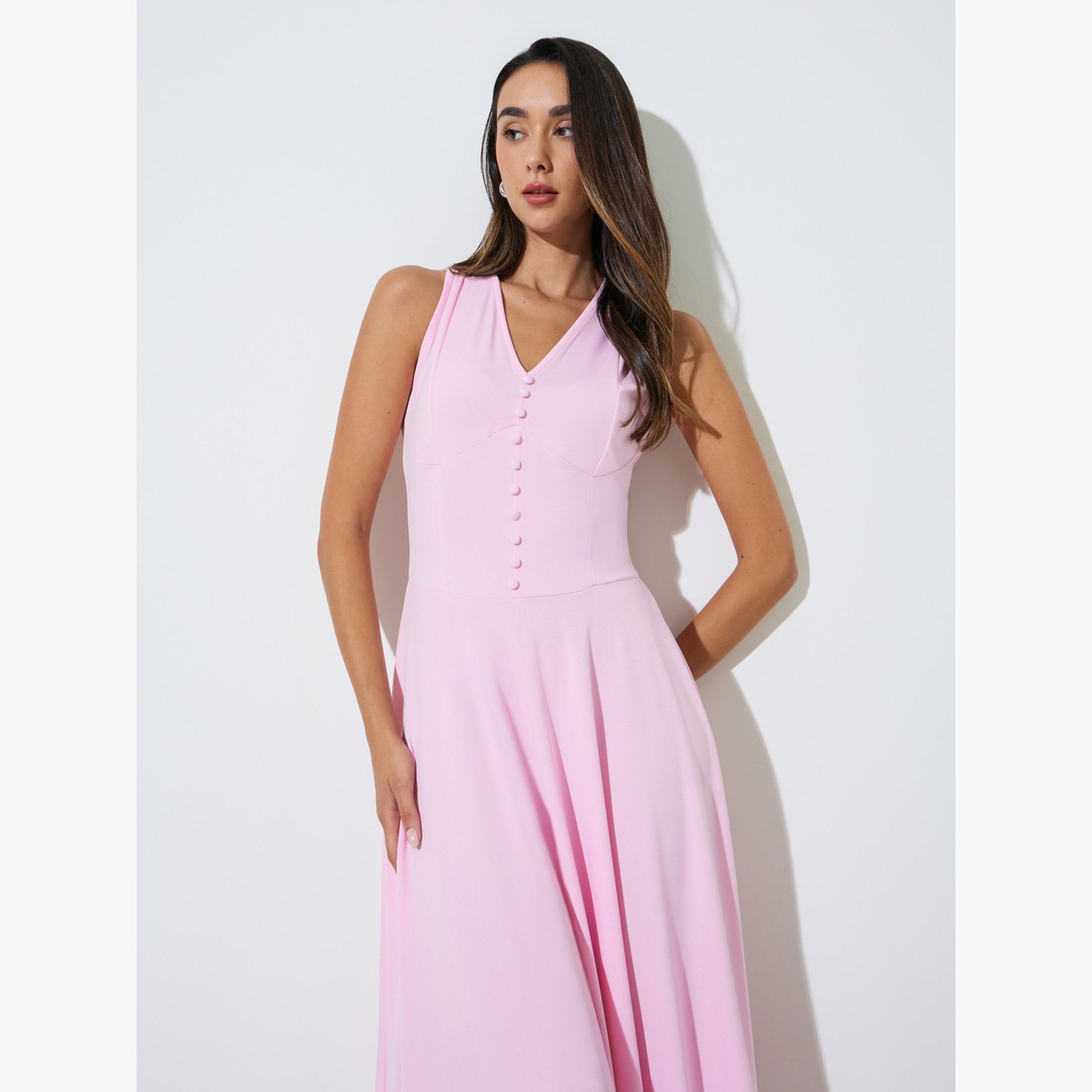 فستان ميدي بحافة واسعة وبلا أكمام-women-clothing-dresses-image-3