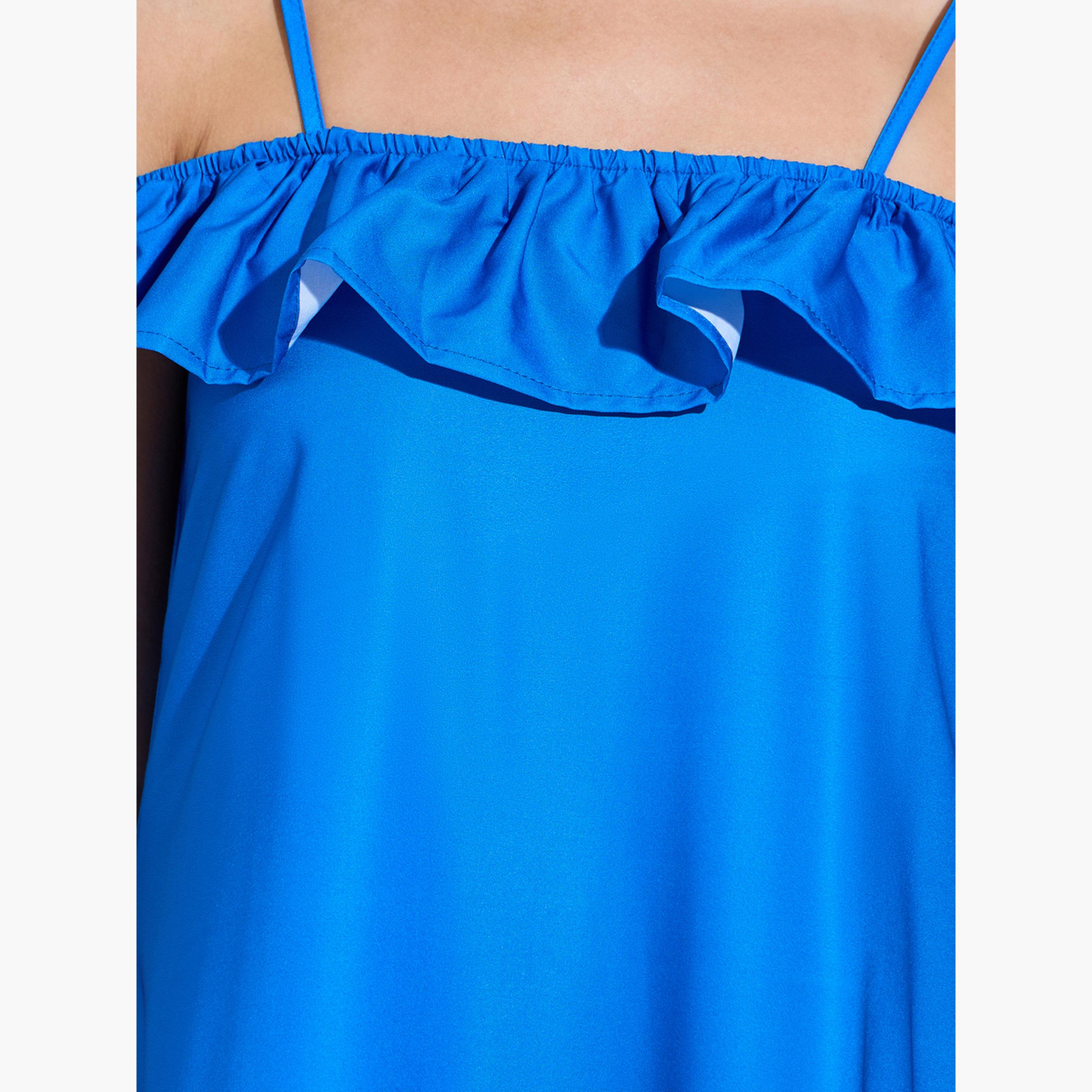 فستان طويل بكشكش وأكتاف مكشوفة أزرق-women-clothing-dresses-image-6