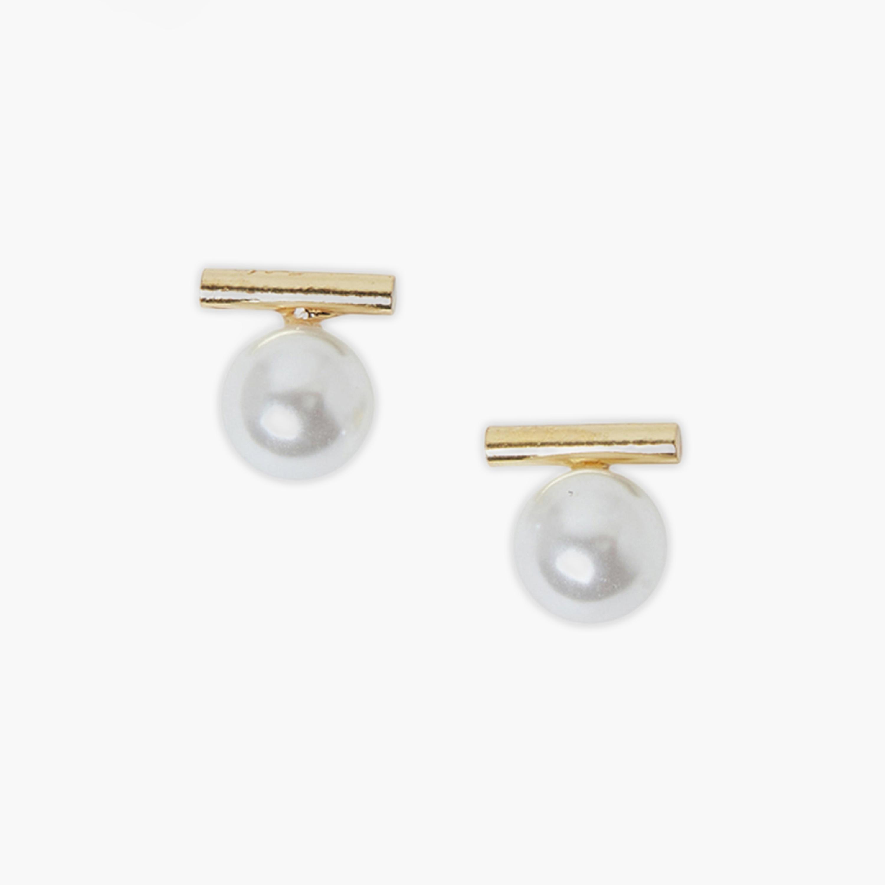 Styli T -Bar Pearl Earrings-women-watchesandjewellery-jewellery-earrings-image-1