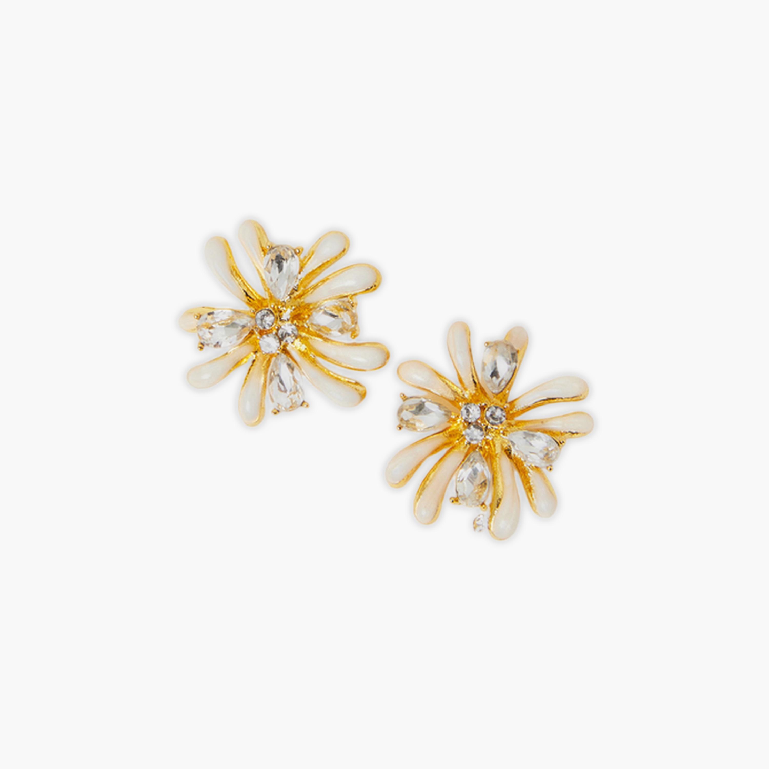 Styli Floral Stud Earrings-women-watchesandjewellery-jewellery-earrings-image-1