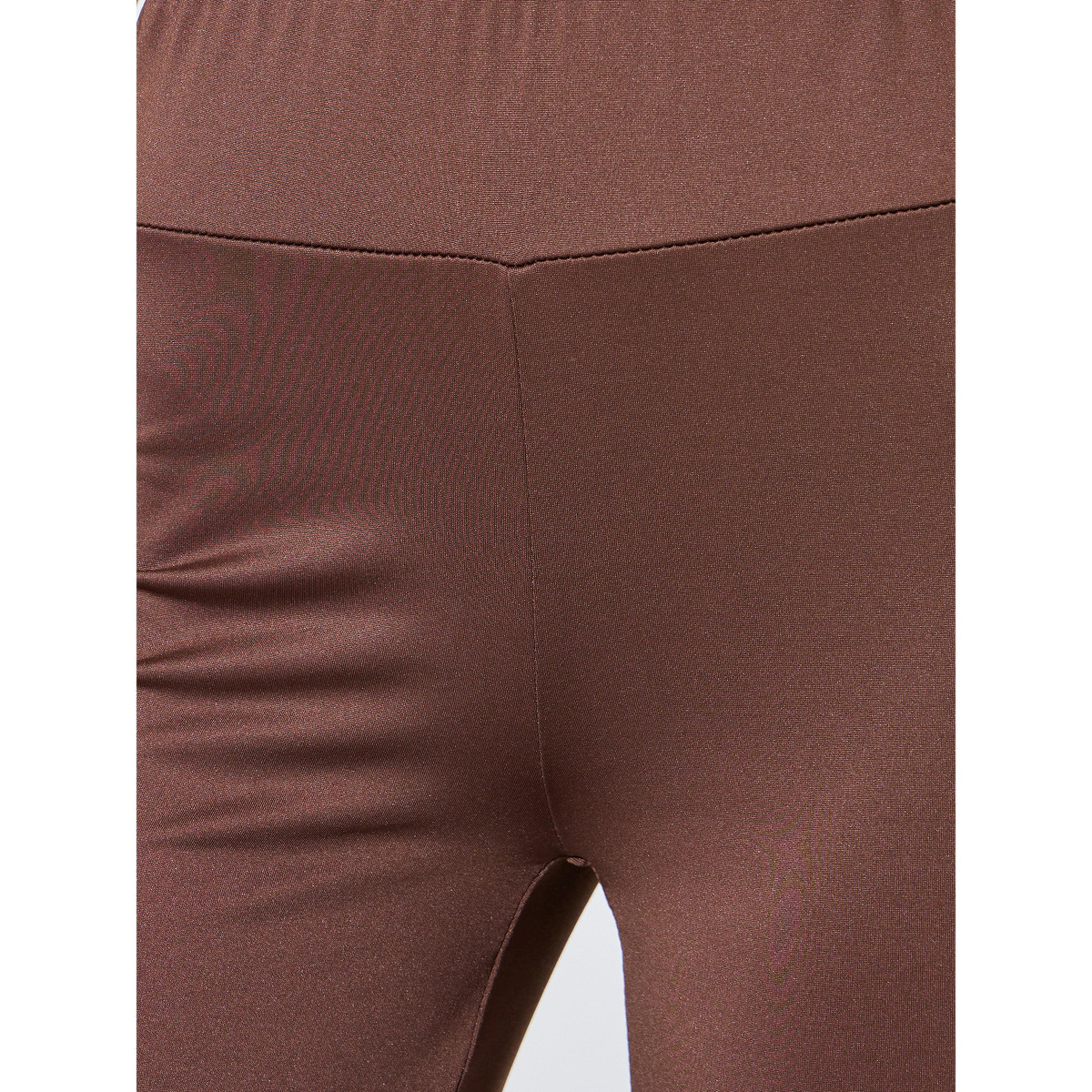 Styli Brown Solid Wide Leg Pants-women-clothing-joggers-image-4