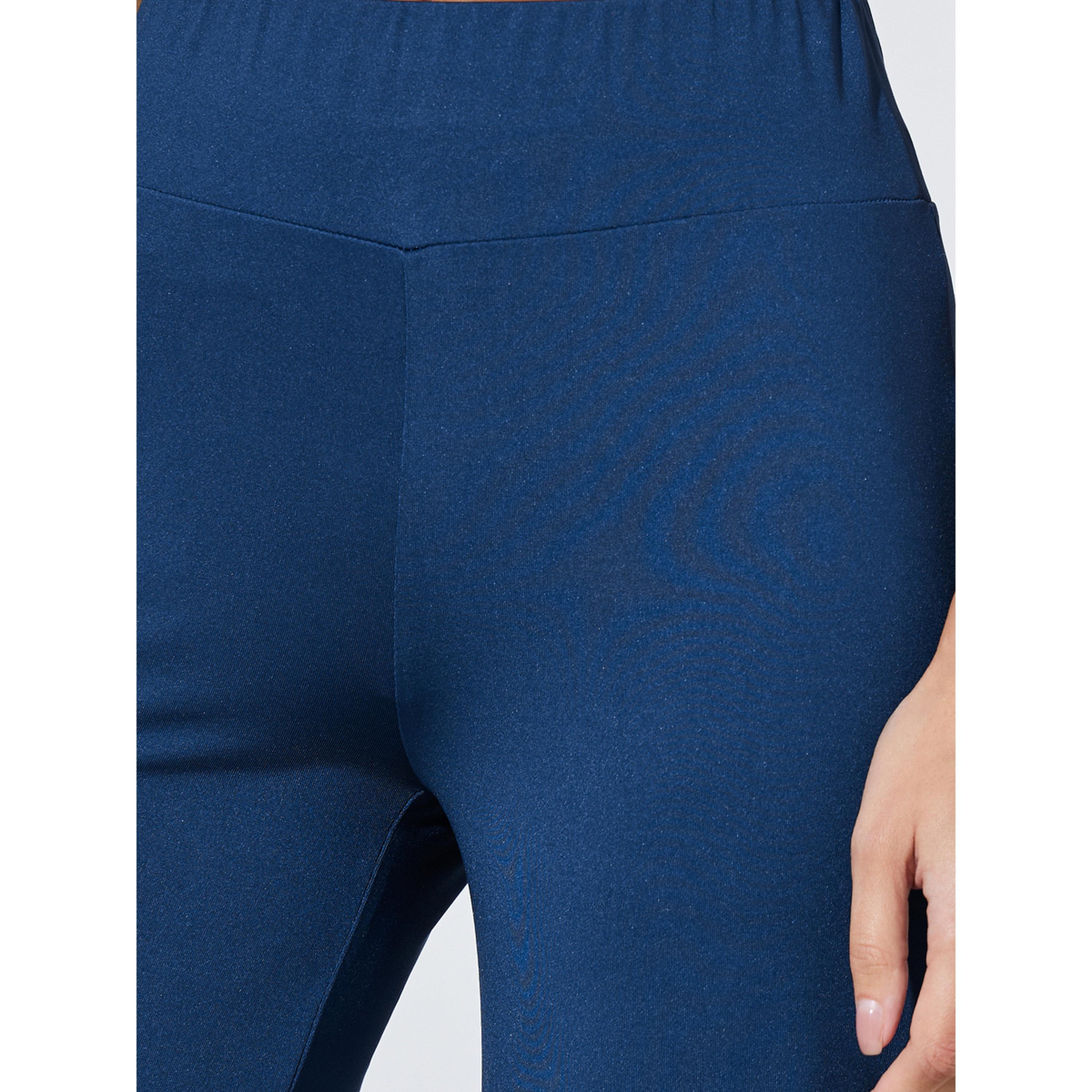 Styli Navy Blue Solid Wide Leg Pants-women-clothing-joggers-image-4