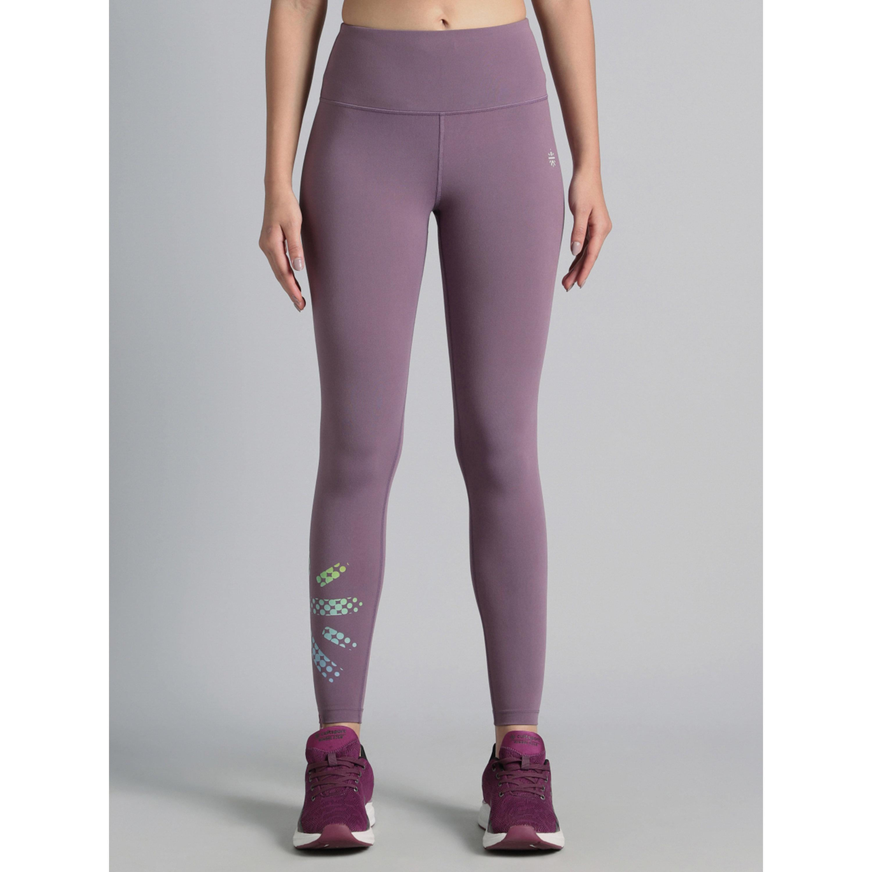 Cult X Styli Purple Absolute Fit Tights with Logo Print and Back Pocket-women-clothing-bottoms-joggers-image-1