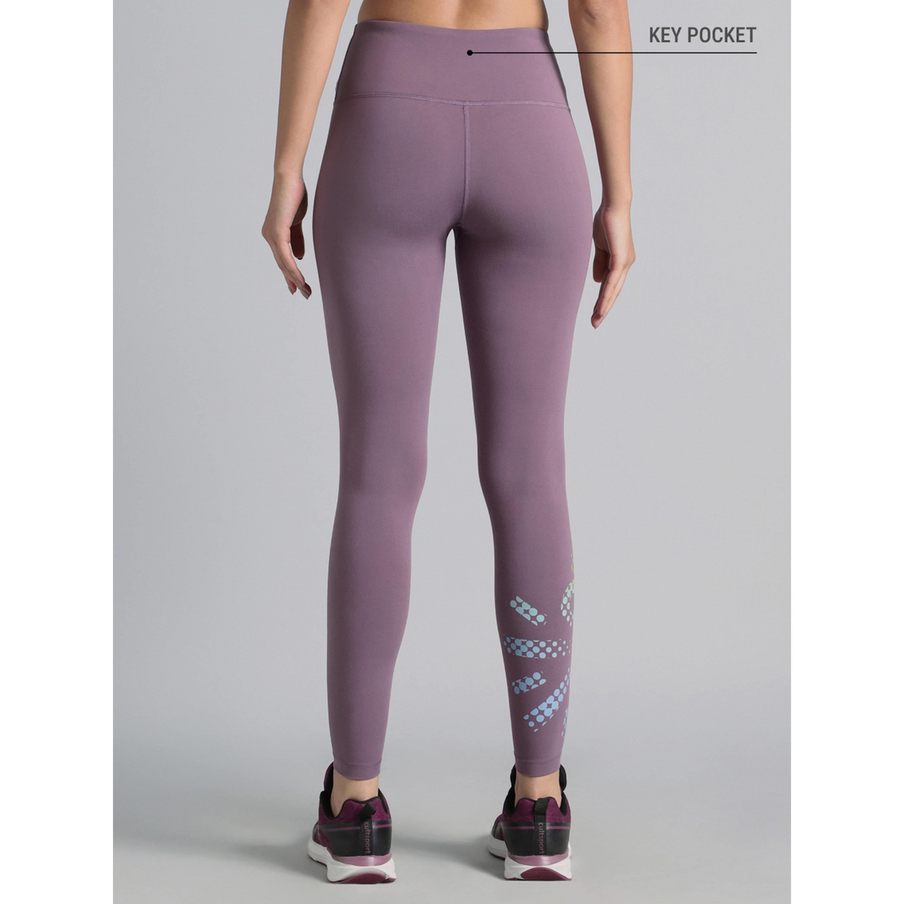 Cult X Styli Purple Absolute Fit Tights with Logo Print and Back Pocket-women-clothing-bottoms-joggers-image-5