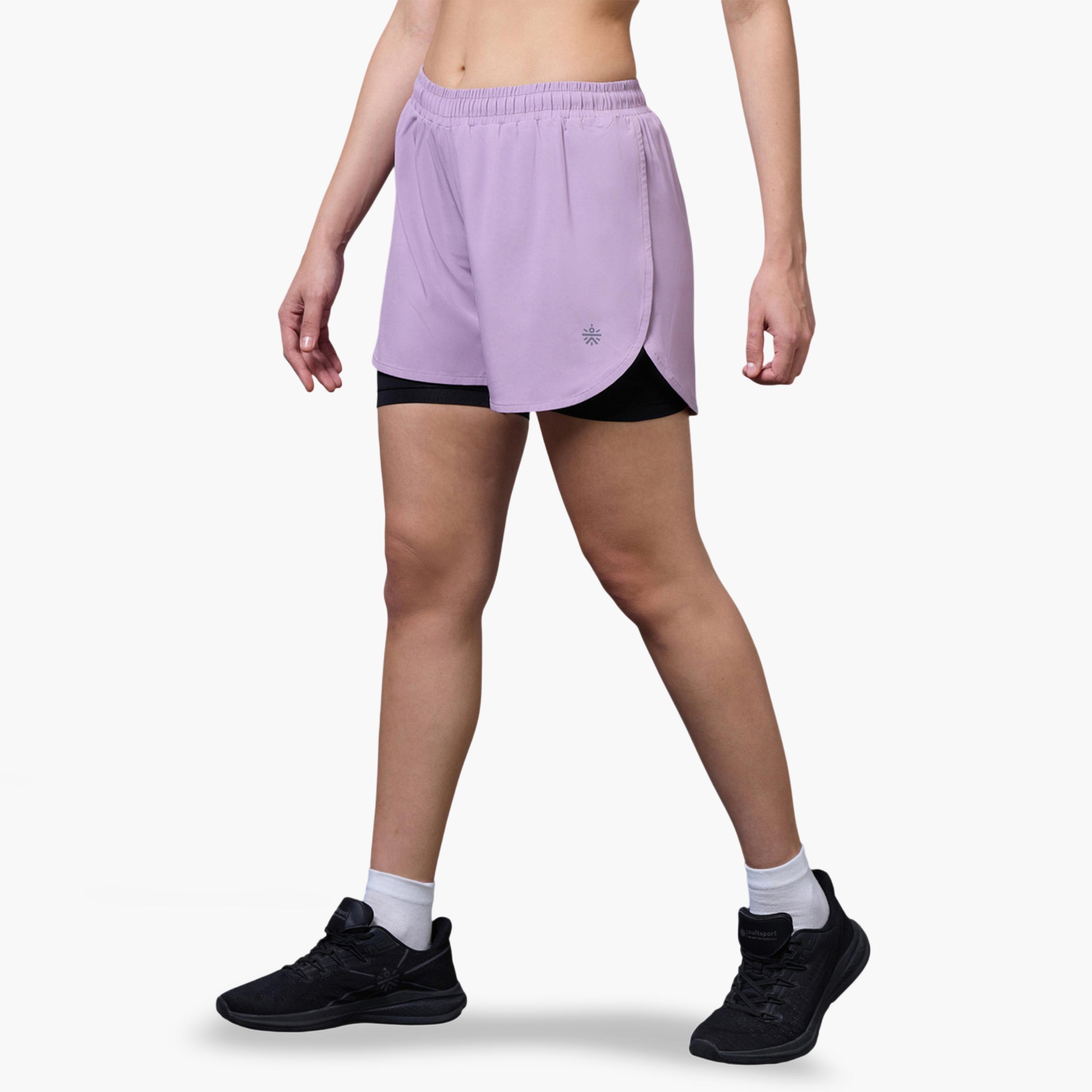 Cult X Styli Lavender Pro Running Shorts-women-clothing-sportswearandactivewear-activewearshorts-image-1