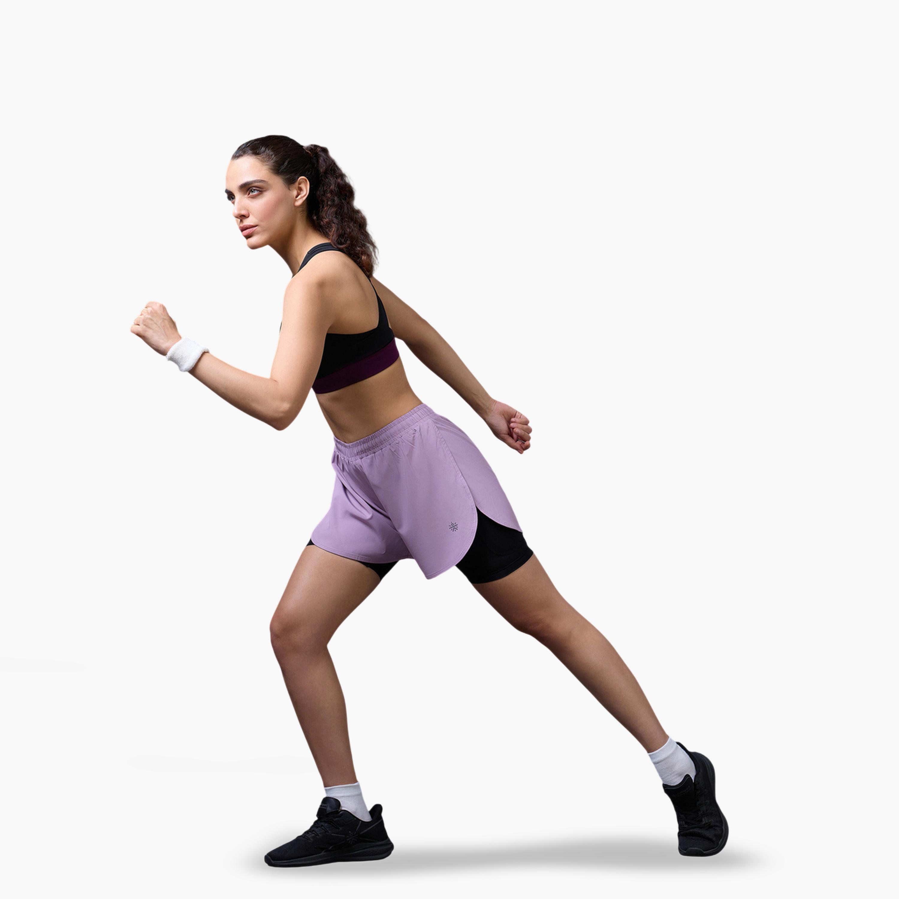 Cult X Styli Lavender Pro Running Shorts-women-clothing-sportswearandactivewear-activewearshorts-image-2