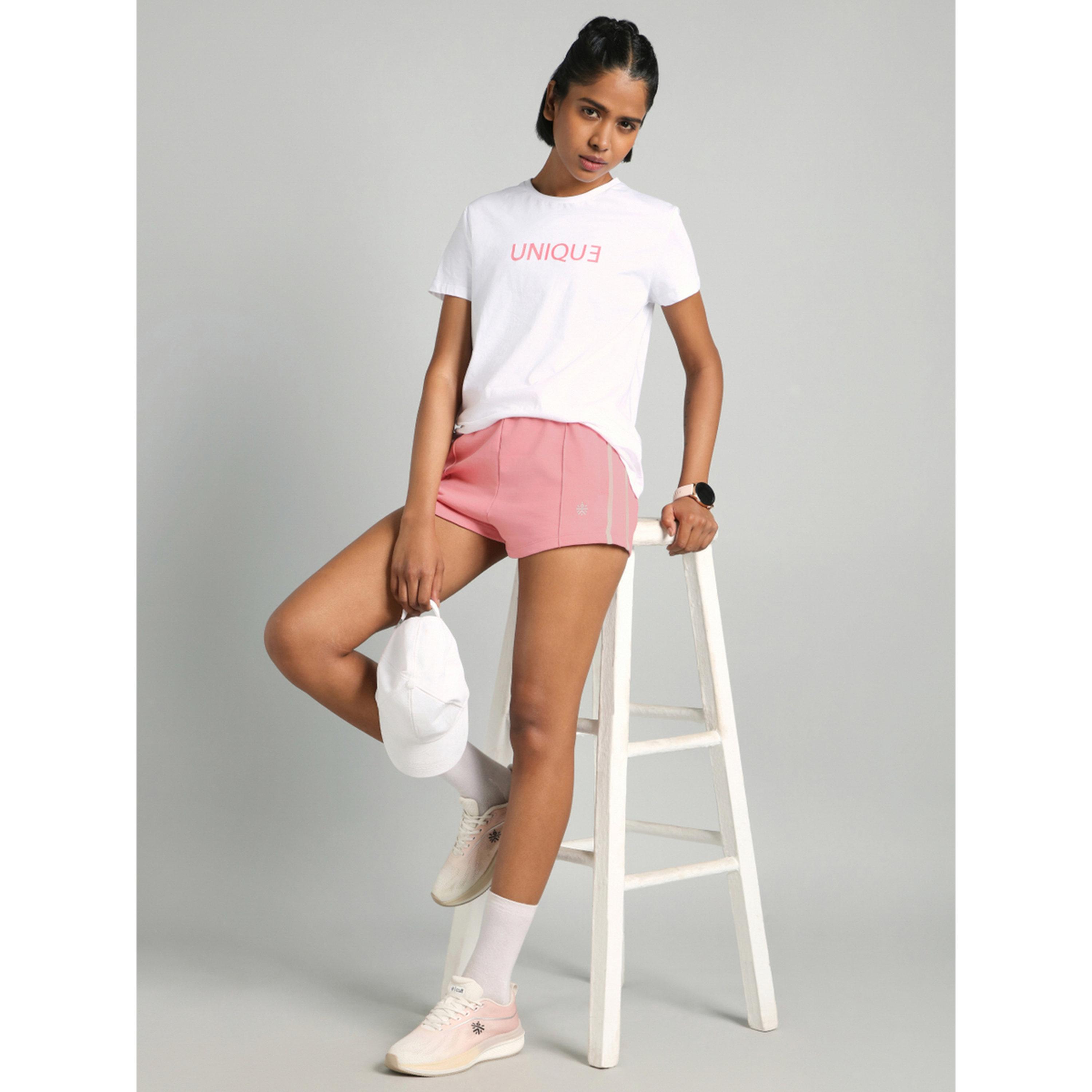 Cult X Styli Pink Contrast Power Tape Shorts-women-clothing-sportswearandactivewear-activewearshorts-image-2