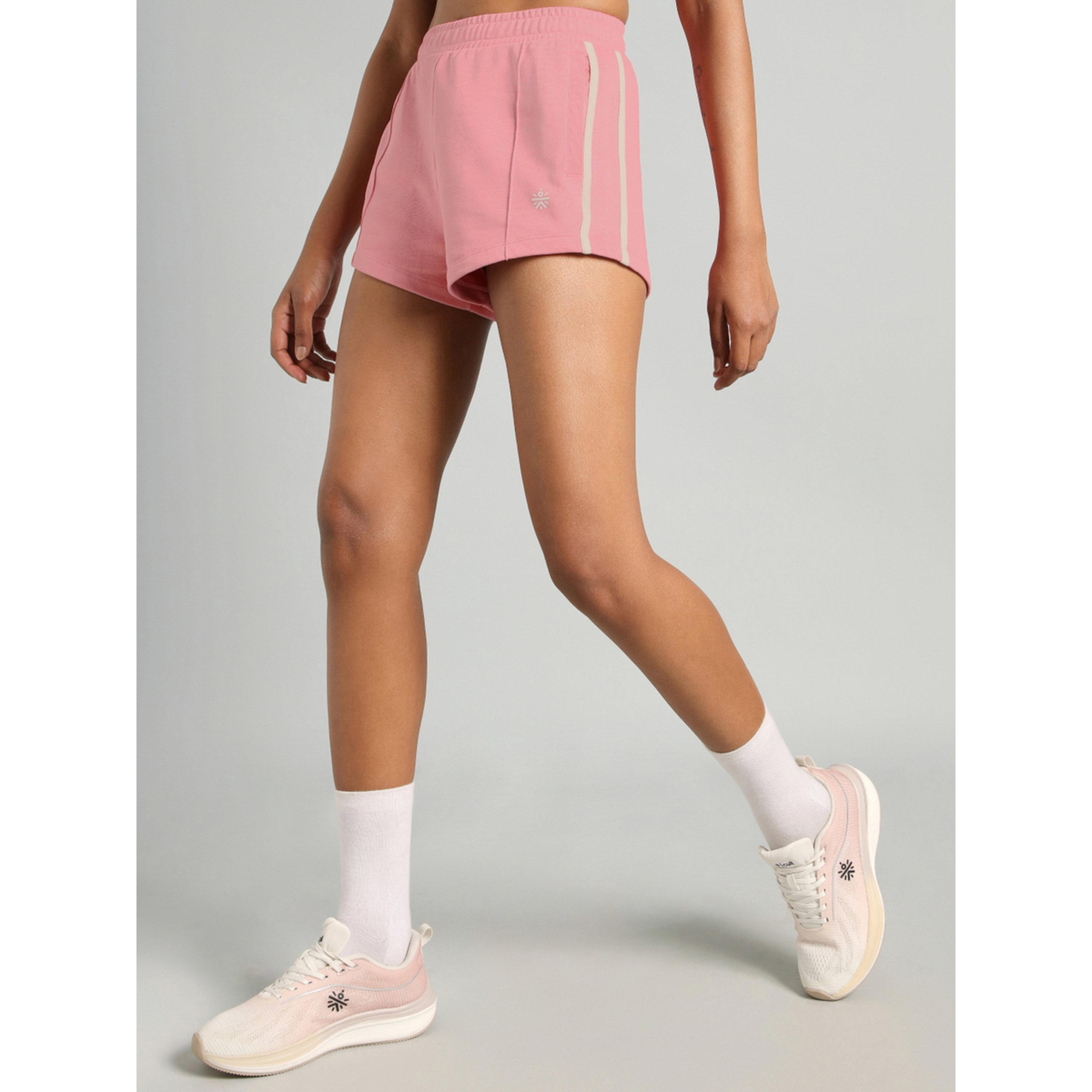 Cult X Styli Pink Contrast Power Tape Shorts-women-clothing-sportswearandactivewear-activewearshorts-image-3