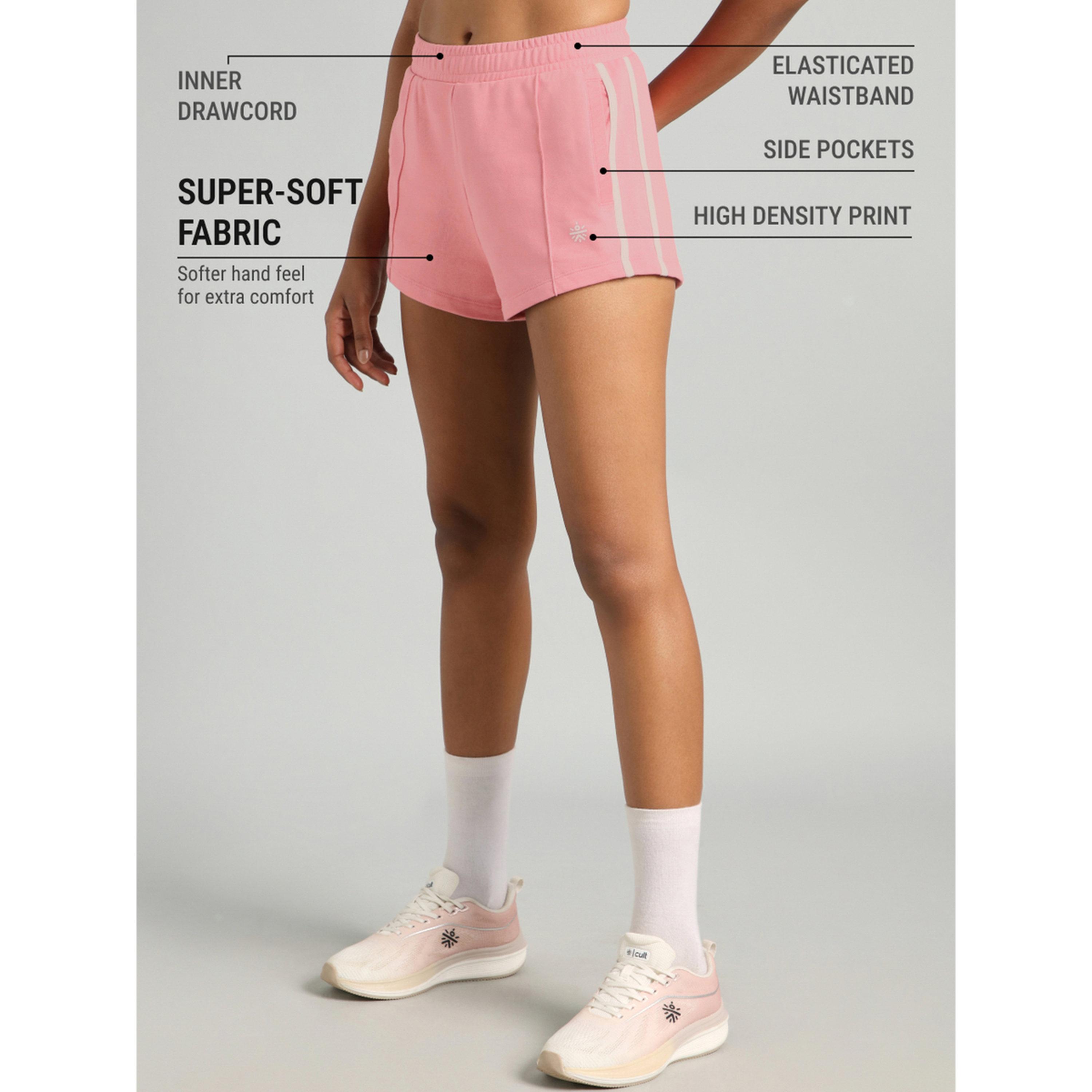 Cult X Styli Pink Contrast Power Tape Shorts-women-clothing-sportswearandactivewear-activewearshorts-image-4