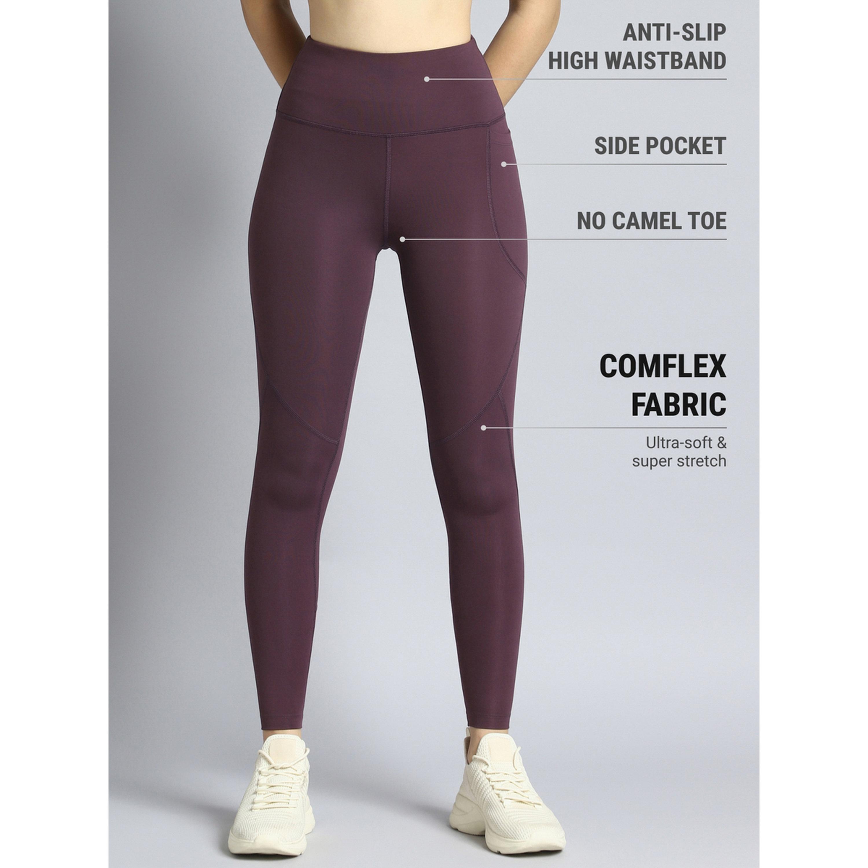 Cult X Styli Maroon Plum Dance Flow Tights-women-clothing-bottoms-joggers-image-3