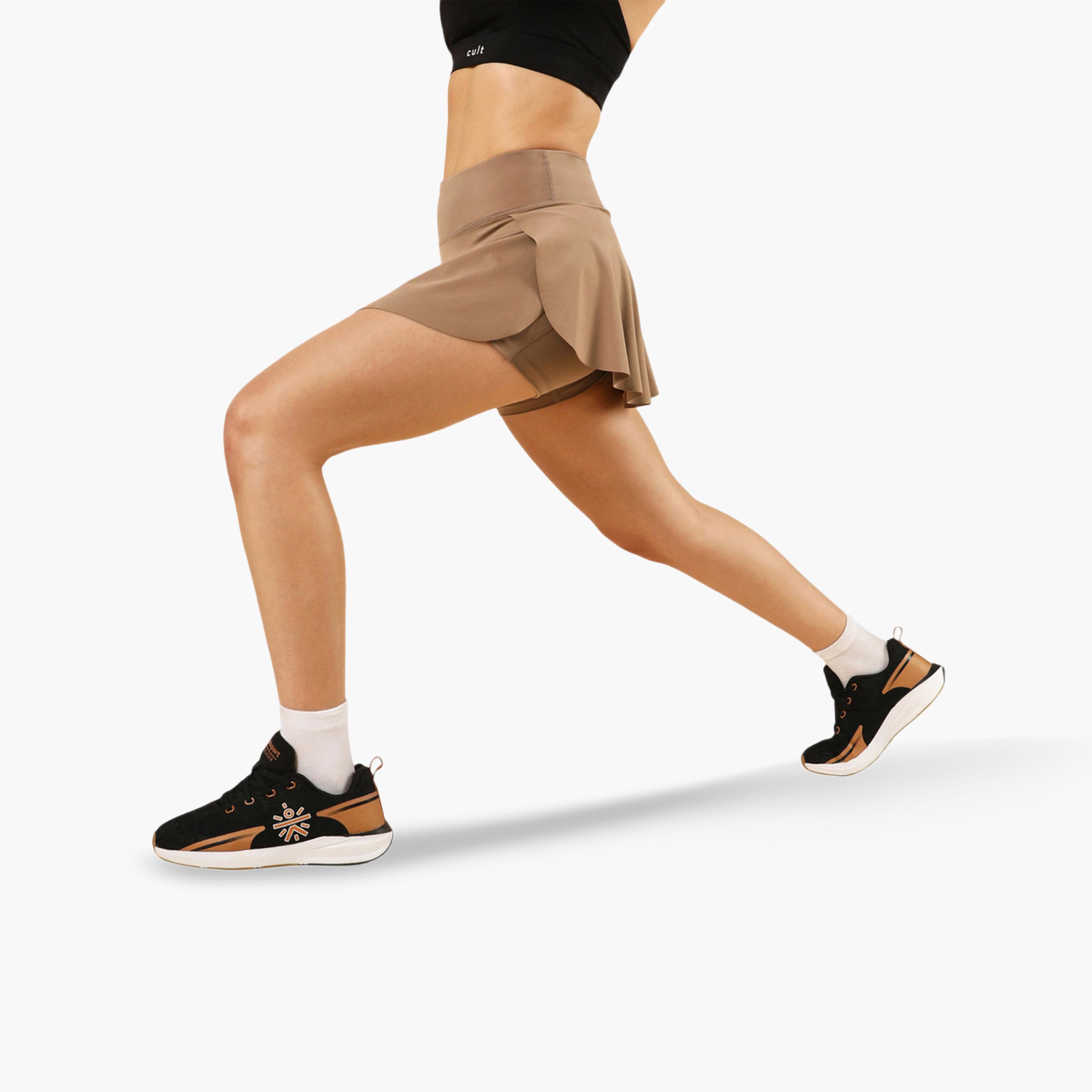 Cult X Styli Beige True Performance Sculpted Skorts-sports-women-clothing-athleticskirtsandshorts-image-3
