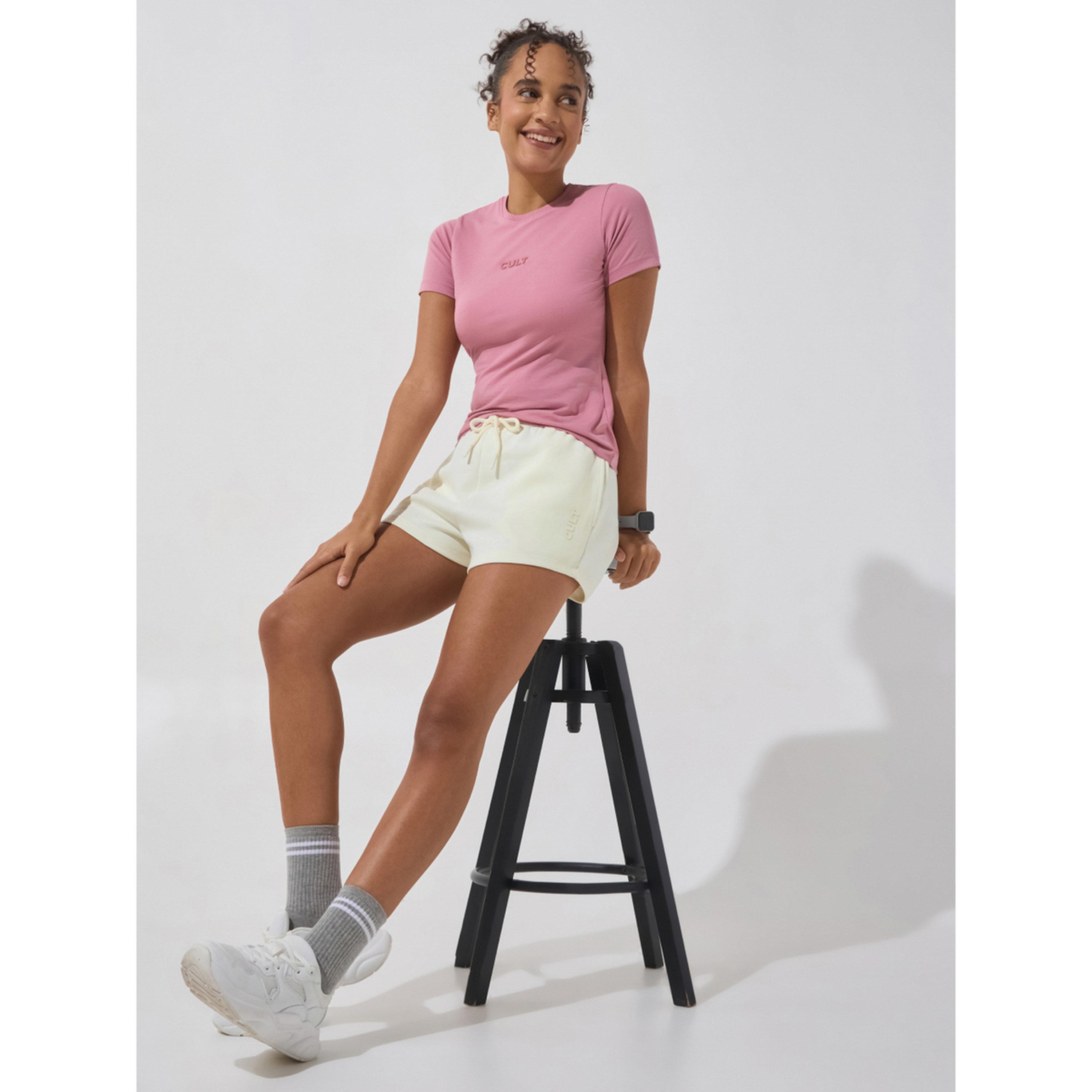 Cult X Styli White Ultra Luxe Classic Shorts-women-clothing-sportswearandactivewear-activewearshorts-image-2