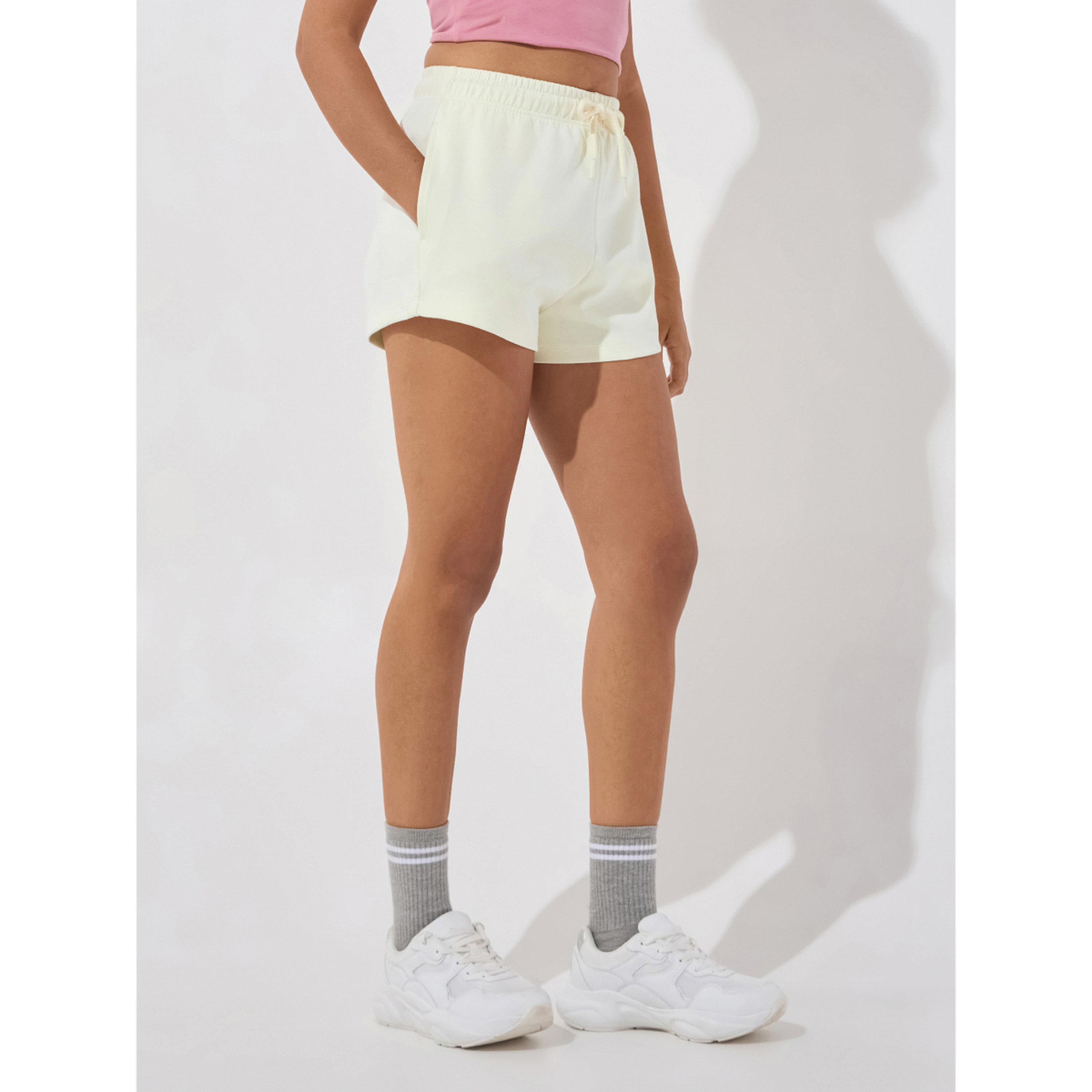 Cult X Styli White Ultra Luxe Classic Shorts-women-clothing-sportswearandactivewear-activewearshorts-image-4