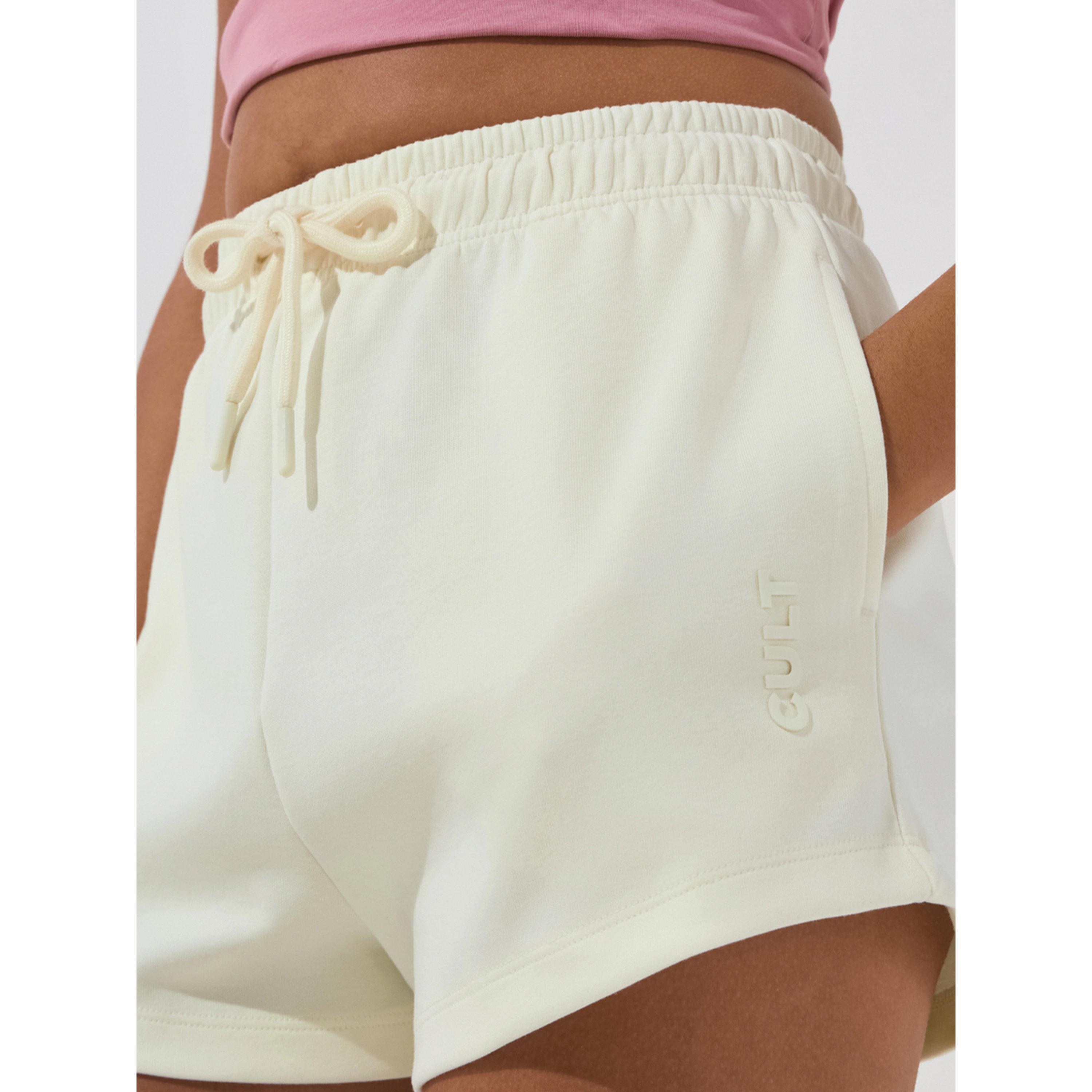 Cult X Styli White Ultra Luxe Classic Shorts-women-clothing-sportswearandactivewear-activewearshorts-image-6