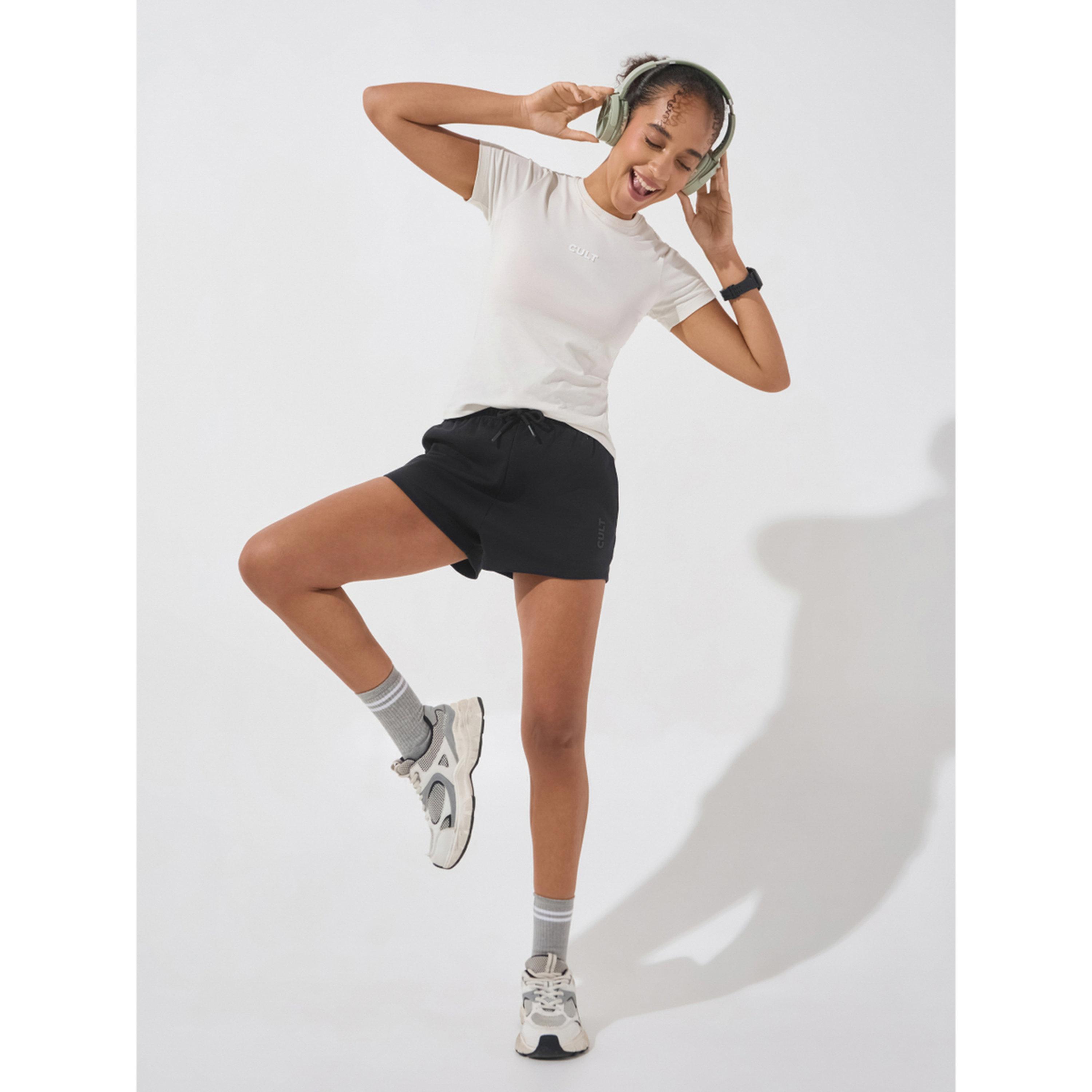 Cult X Styli Black Ultra Luxe Classic Shorts-women-clothing-sportswearandactivewear-activewearshorts-image-2
