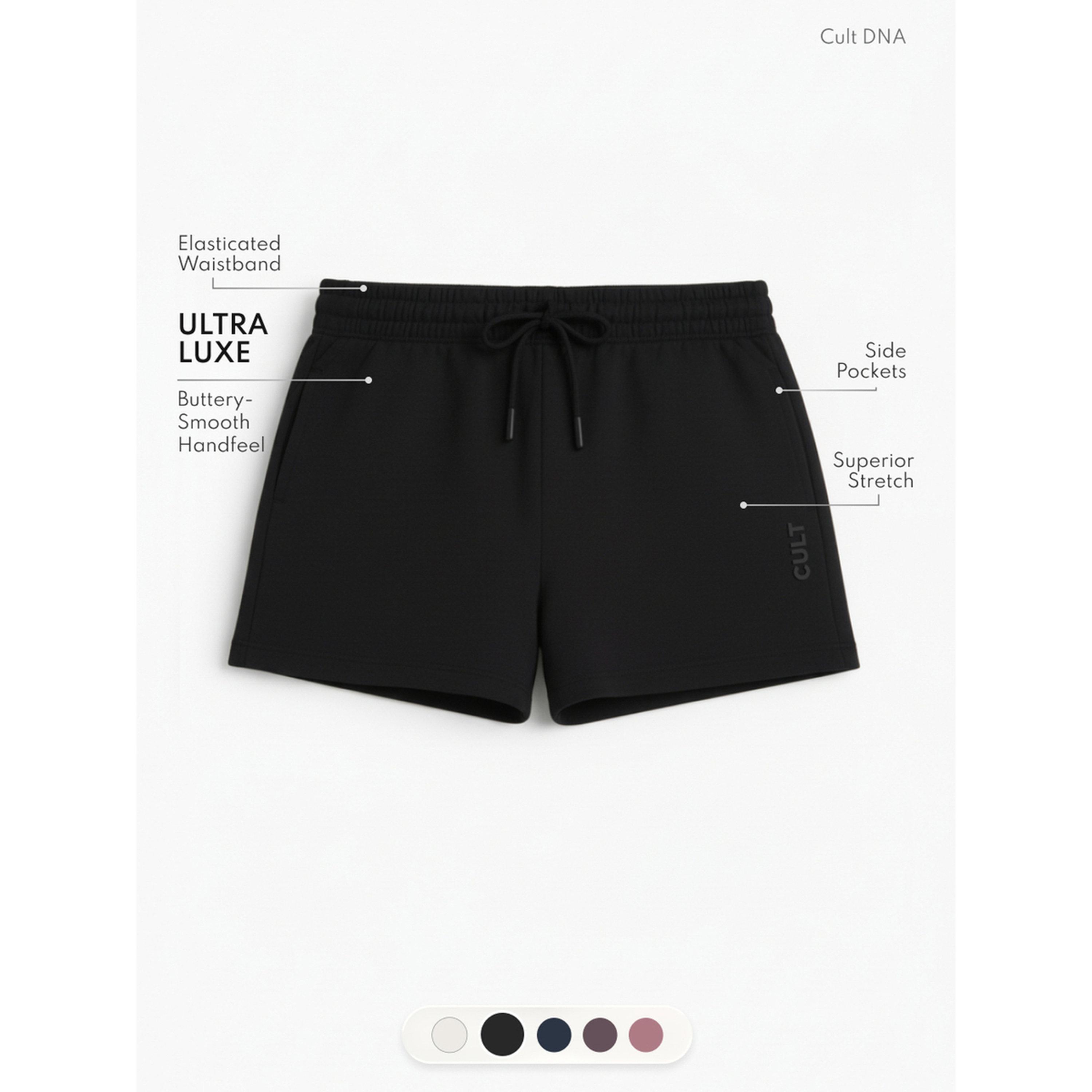 Cult X Styli Black Ultra Luxe Classic Shorts-women-clothing-sportswearandactivewear-activewearshorts-image-3