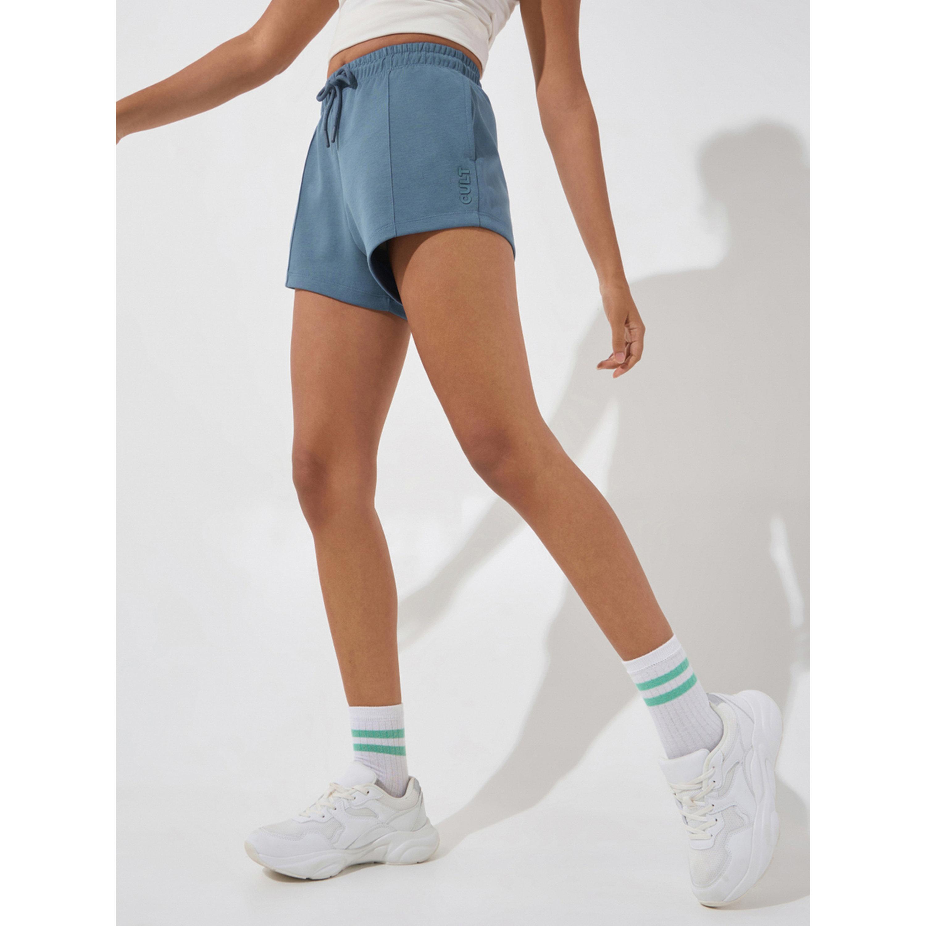 Cult X Styli Blue Ultra Luxe Tailored Shorts-women-clothing-sportswearandactivewear-activewearshorts-image-1
