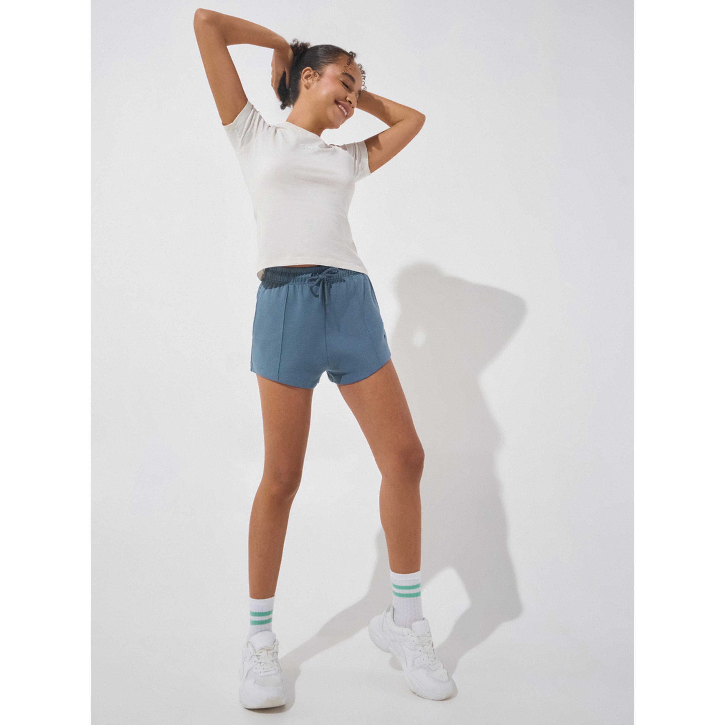 Cult X Styli Blue Ultra Luxe Tailored Shorts-women-clothing-sportswearandactivewear-activewearshorts-image-2