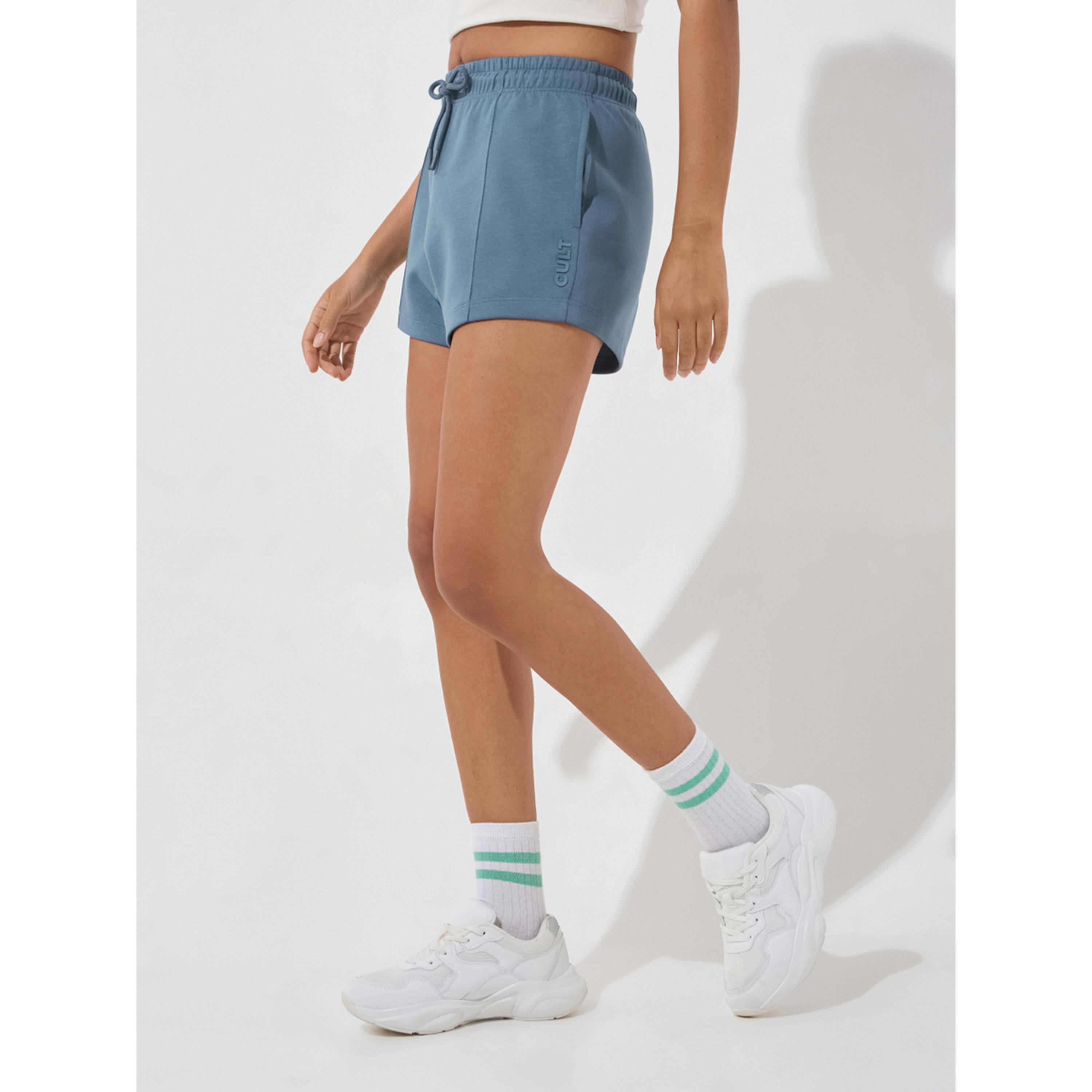 Cult X Styli Blue Ultra Luxe Tailored Shorts-women-clothing-sportswearandactivewear-activewearshorts-image-4