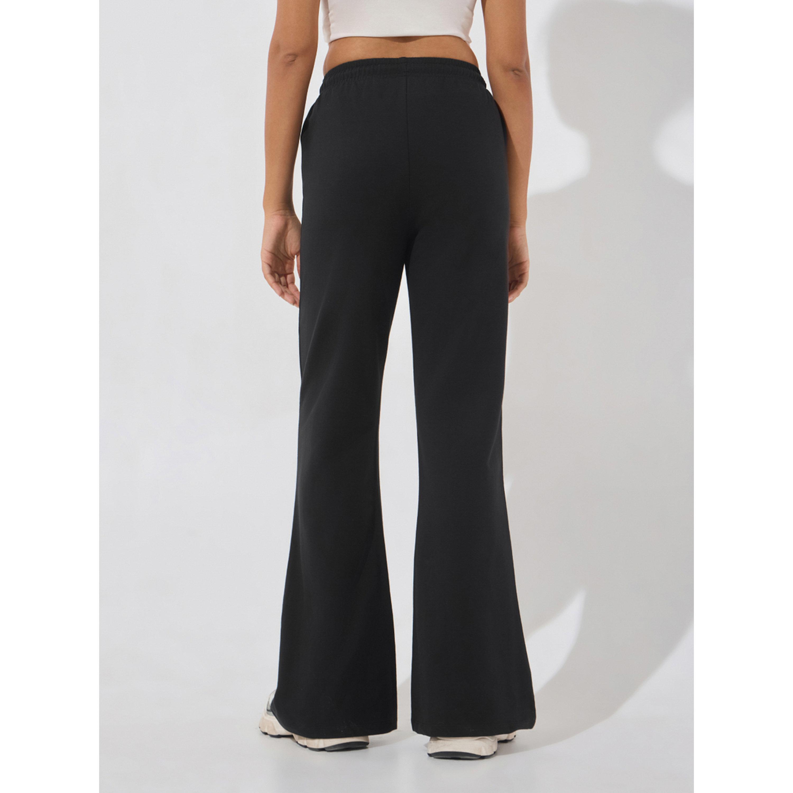 Cult X Styli Black Soft Form Flow Flared Pants-women-clothing-bottoms-joggers-image-5