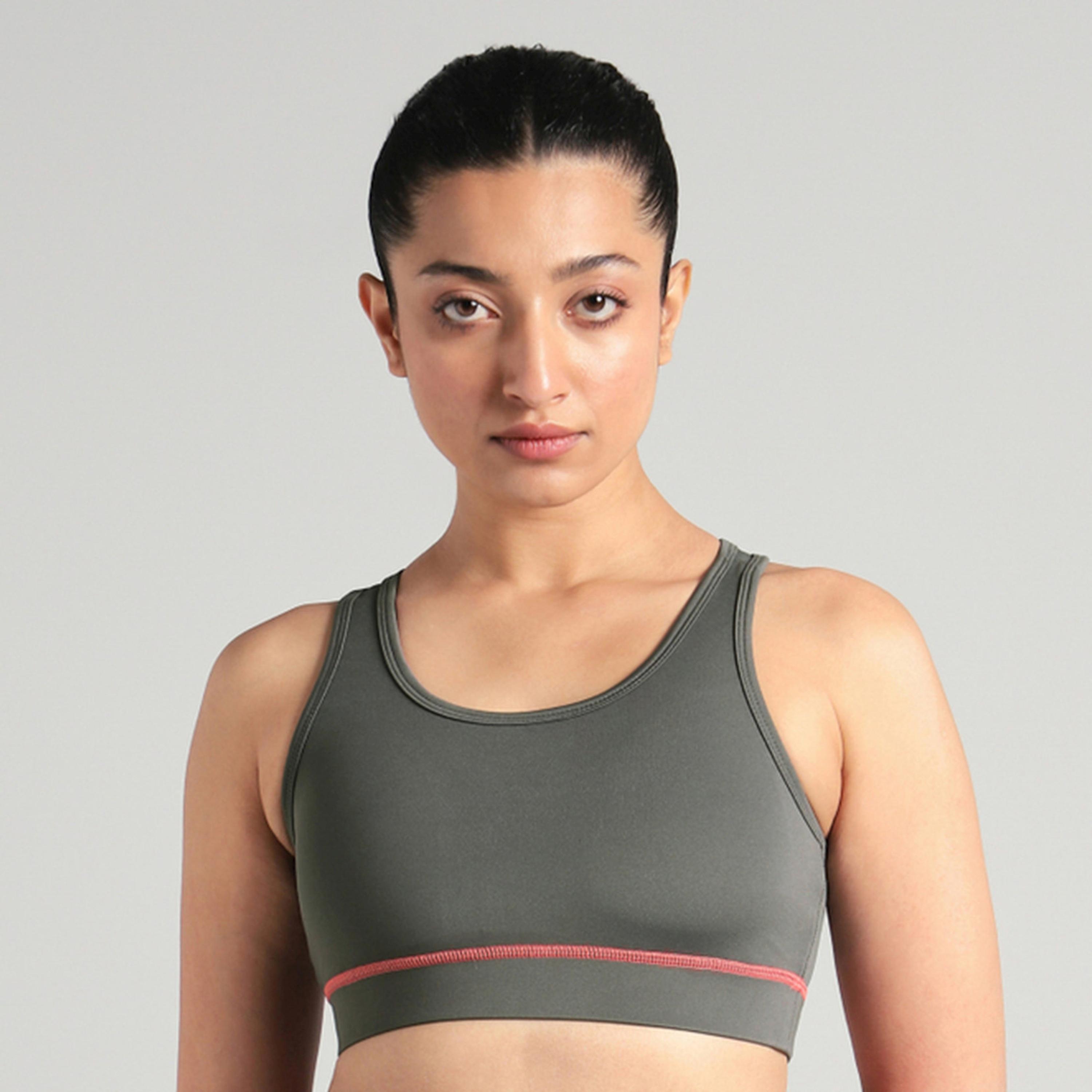 صدرية رياضية رمادية داكنة بدعم متوسط للتمارين-women-clothing-sportswearandactivewear-sportsbras-image-1