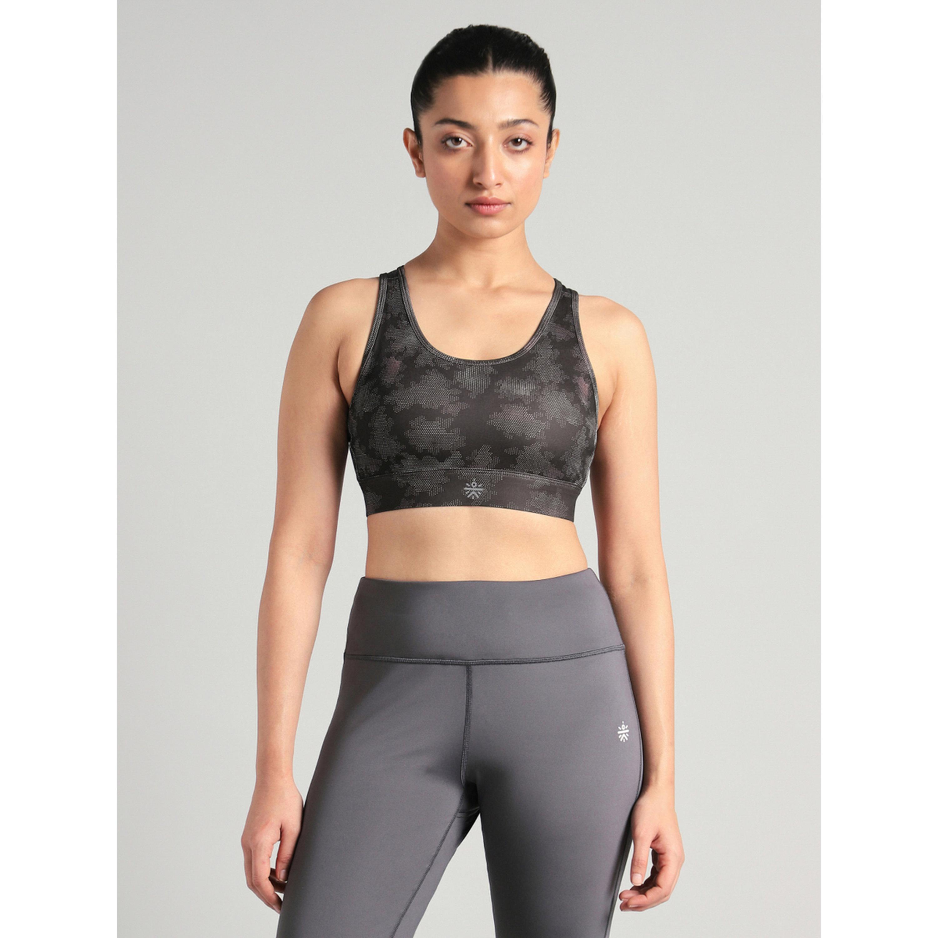 صدرية رياضية سوداء بطبعة تمويه مدني ودعم عالي للجري-women-clothing-sportswearandactivewear-sportsbras-image-1