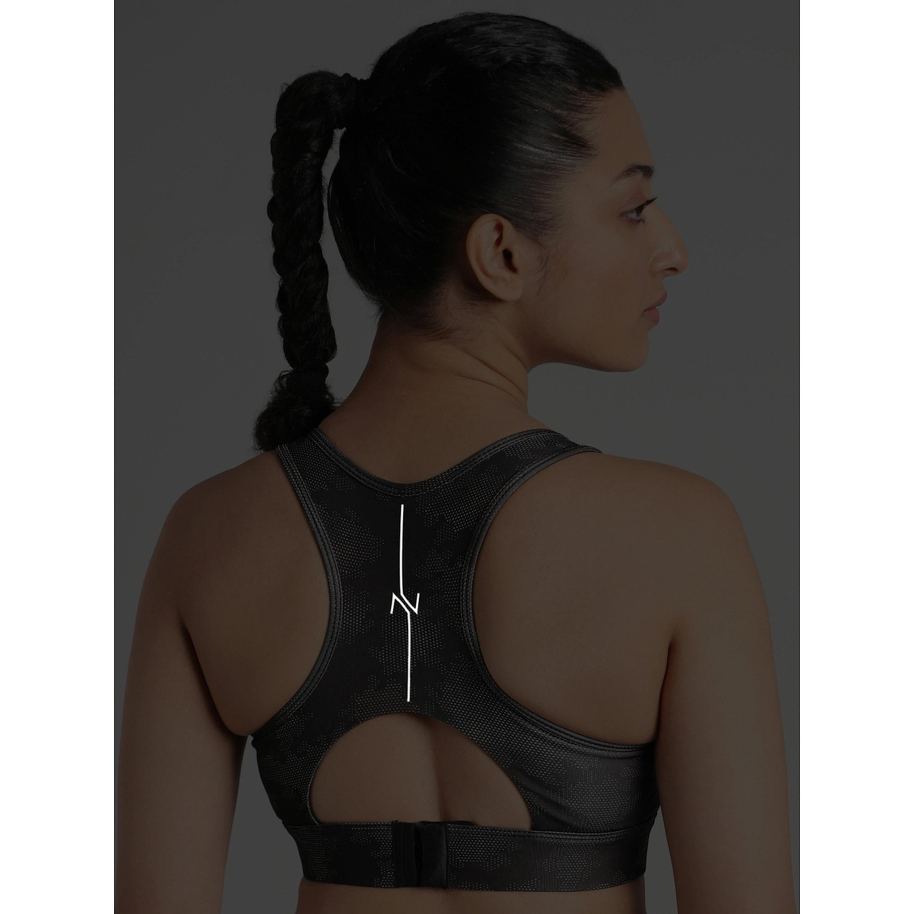 صدرية رياضية سوداء بطبعة تمويه مدني ودعم عالي للجري-women-clothing-sportswearandactivewear-sportsbras-image-6