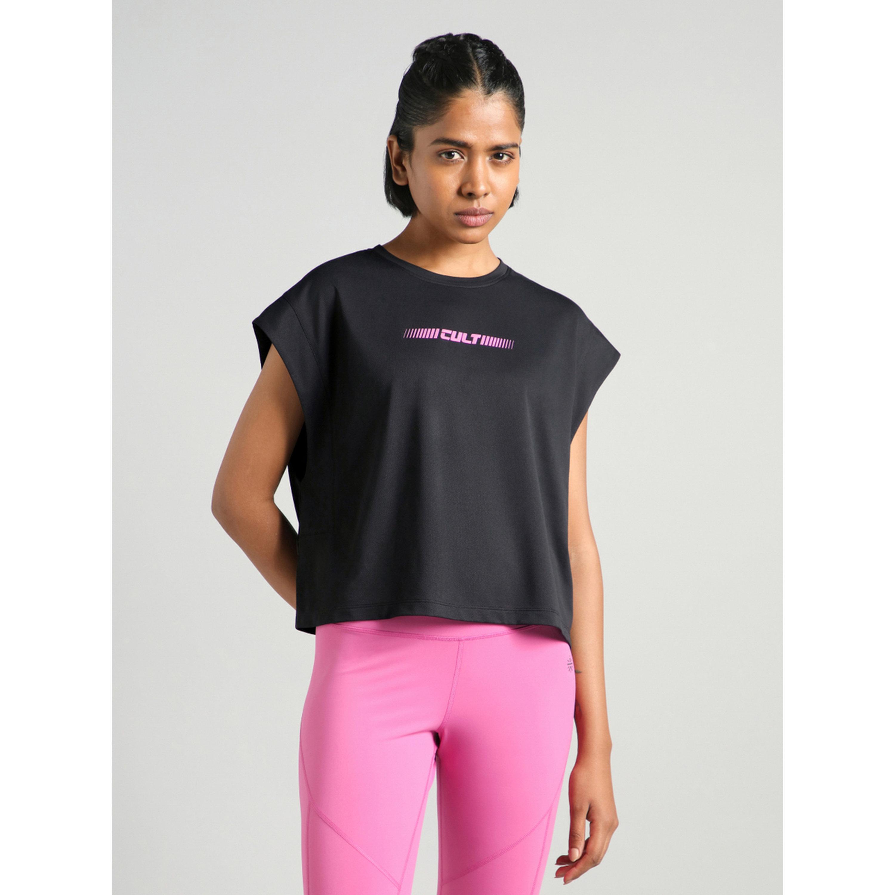 Cult X Styli Black Muscle Ease Boxy Fit T-Shirt-sports-women-clothing-tshirtsandvests-image-1