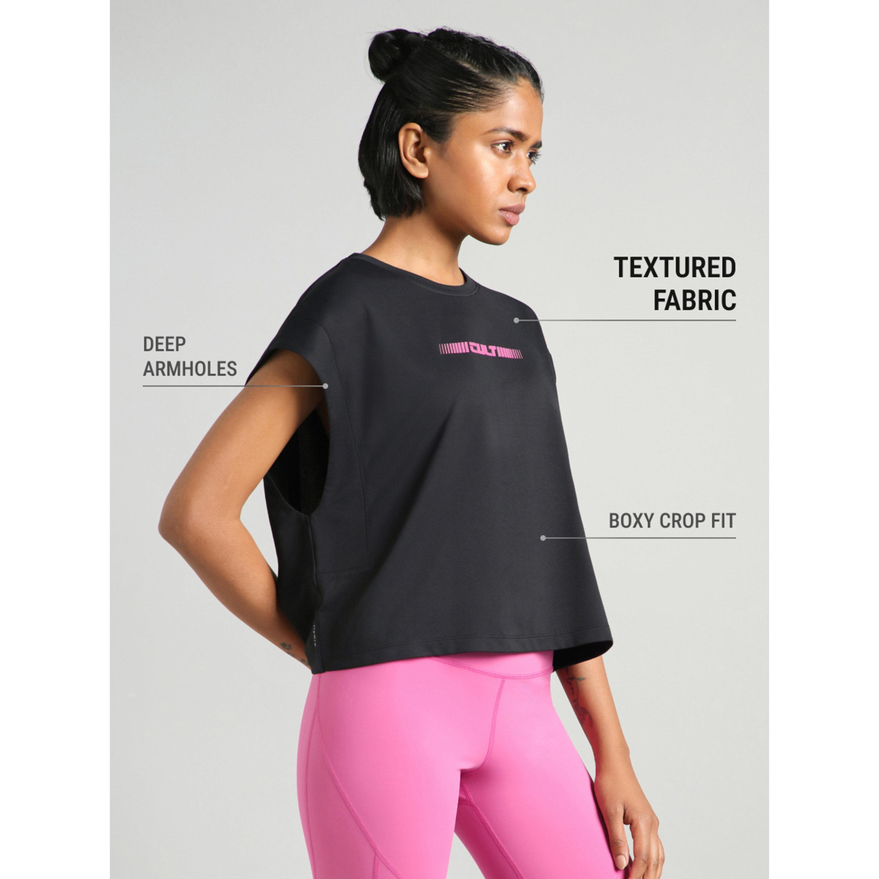 Cult X Styli Black Muscle Ease Boxy Fit T-Shirt-sports-women-clothing-tshirtsandvests-image-4