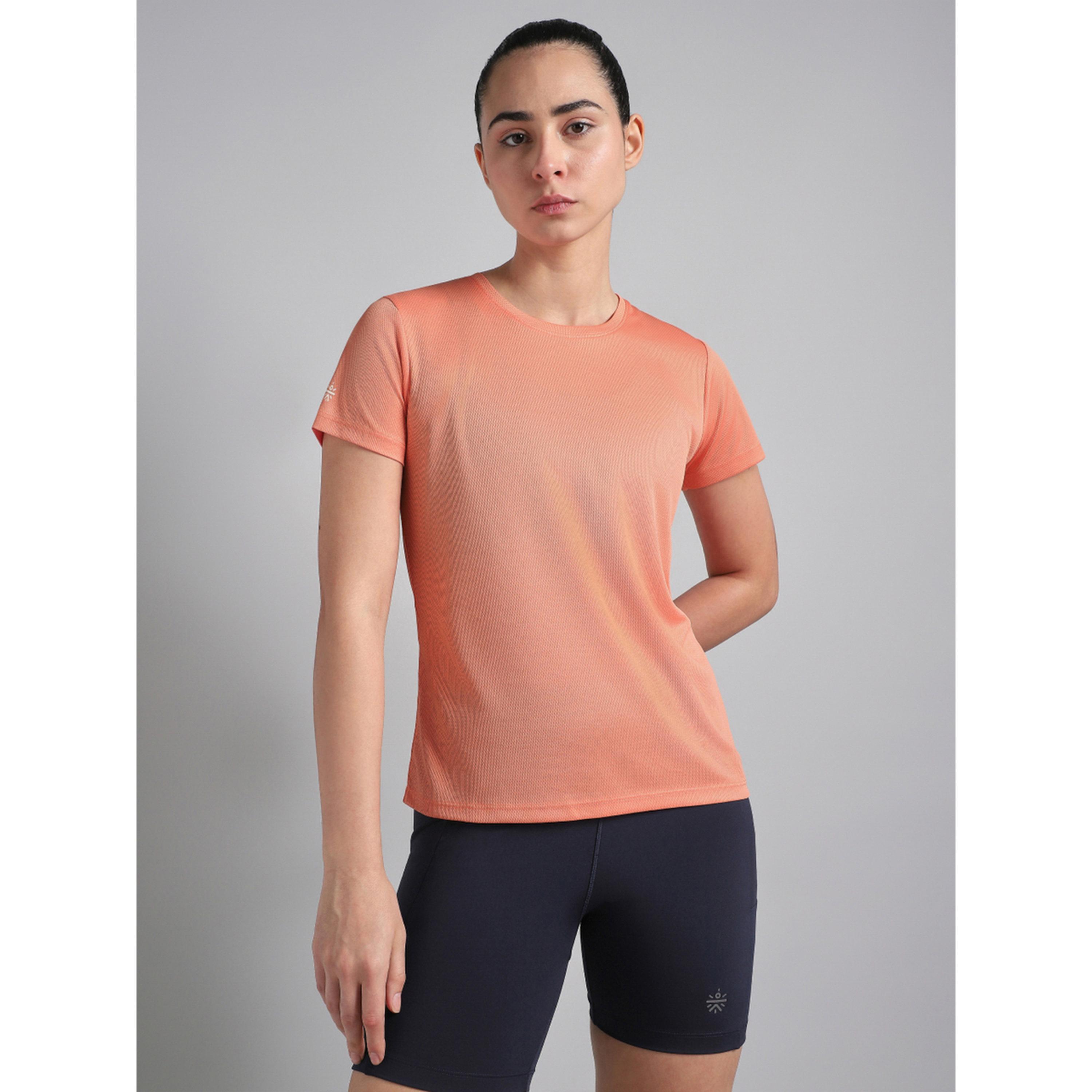 Cult X Styli Peach Performance T-Shirt with Minimal Graphic-sports-women-clothing-tshirtsandvests-image-1