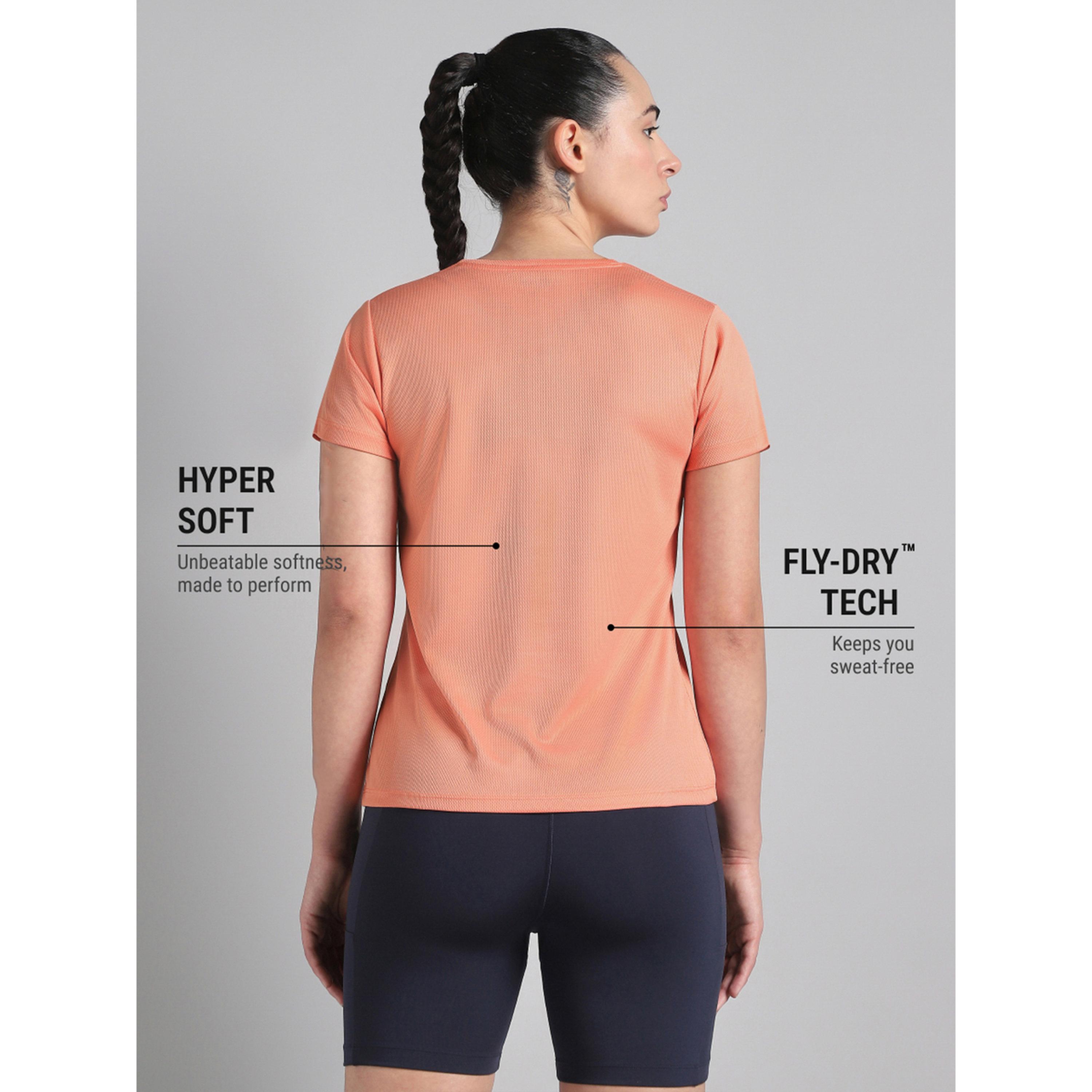 Cult X Styli Peach Performance T-Shirt with Minimal Graphic-sports-women-clothing-tshirtsandvests-image-5