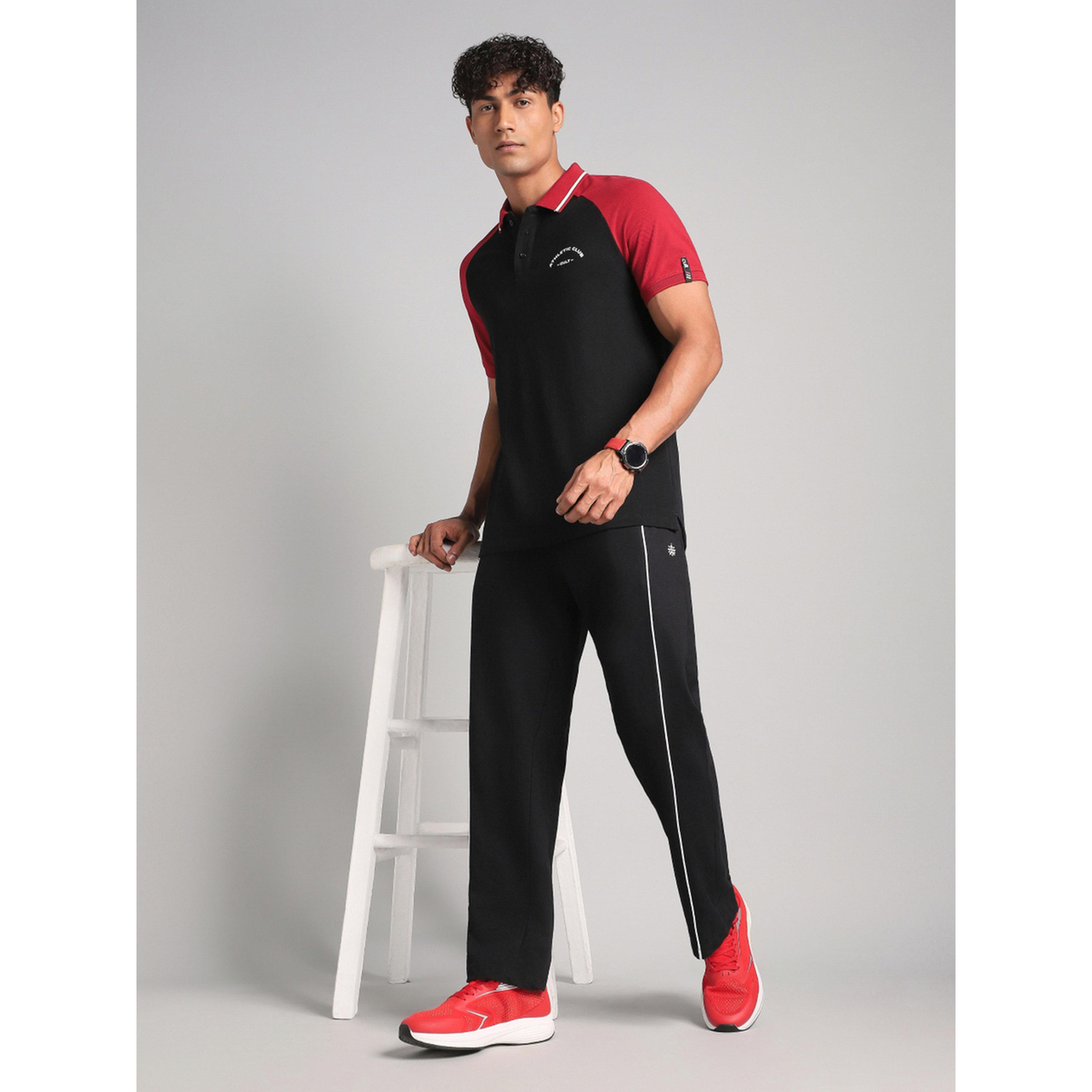 تيشيرت بولو أسود بنمط نادي رياضي للرجال-men-clothing-sportswearandactivewear-tshirtsandpolos-image-2