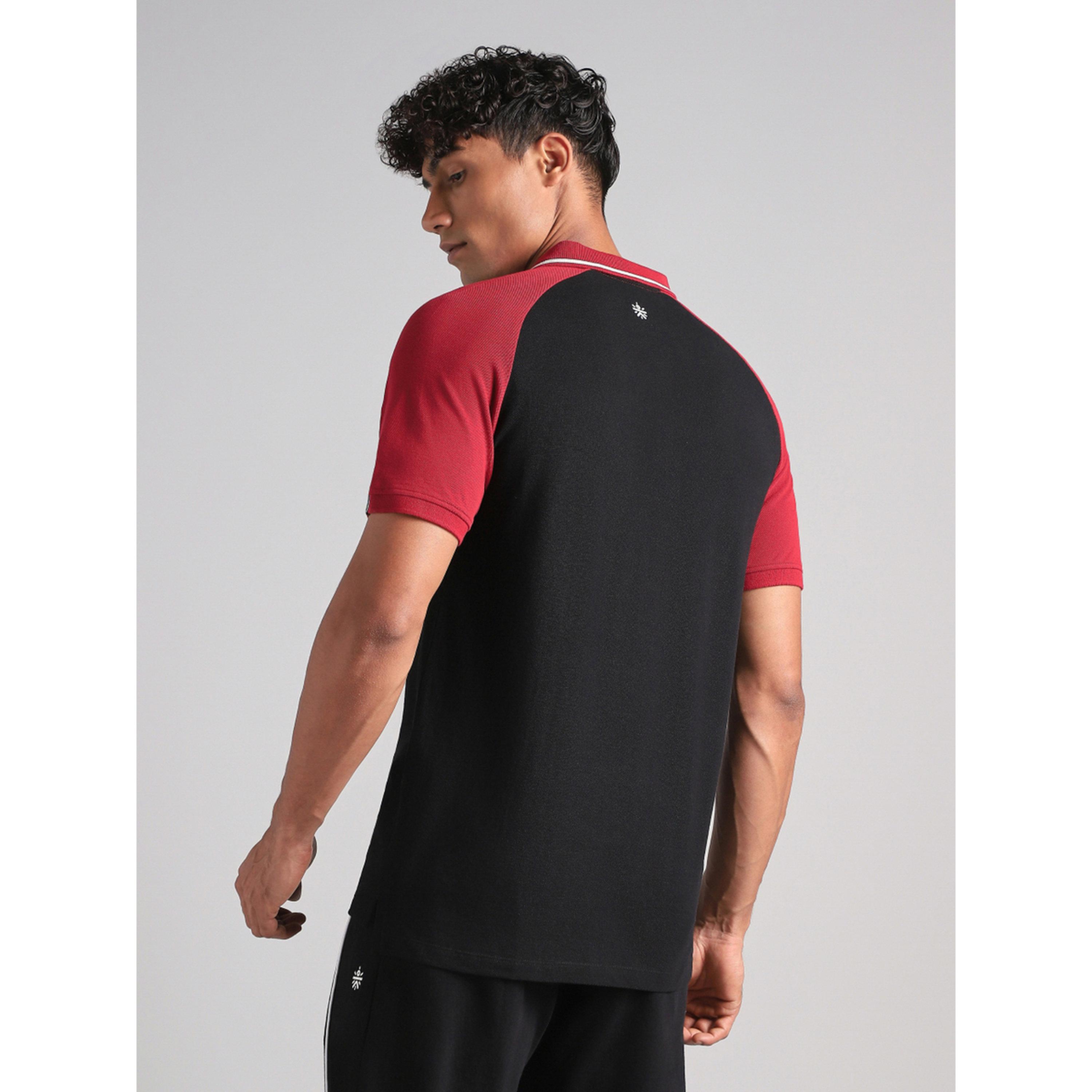 تيشيرت بولو أسود بنمط نادي رياضي للرجال-men-clothing-sportswearandactivewear-tshirtsandpolos-image-5