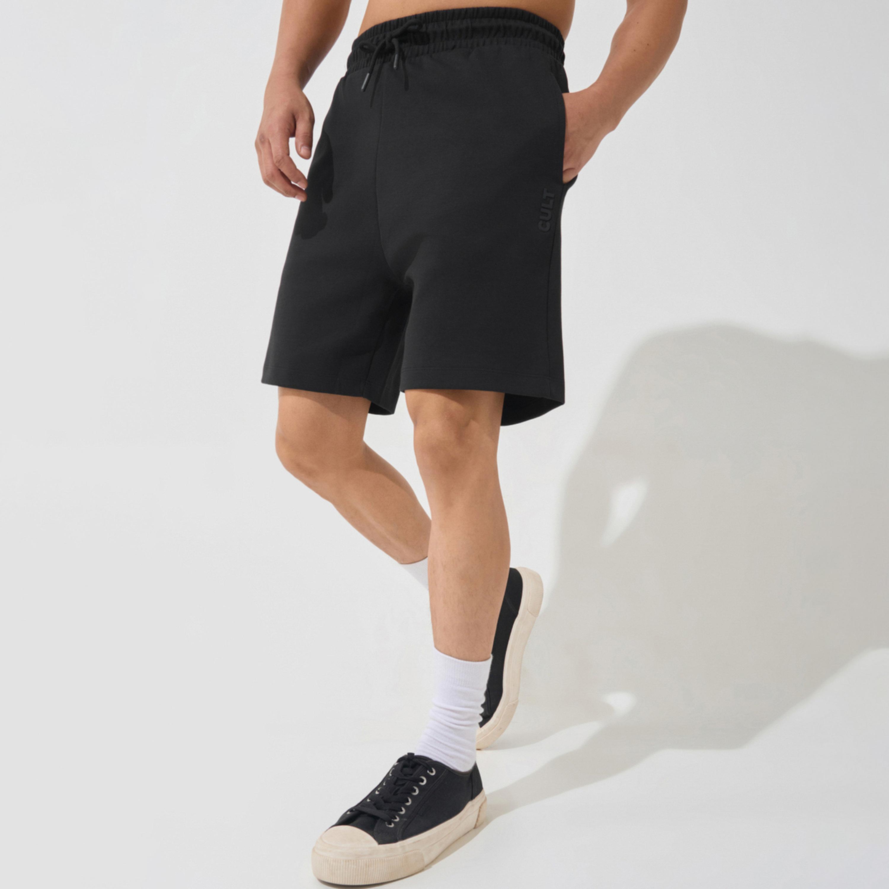 Cult X Styli Men Black Ultra Luxe Classic Shorts-men-clothing-sportswearandactivewear-bottoms-image-1