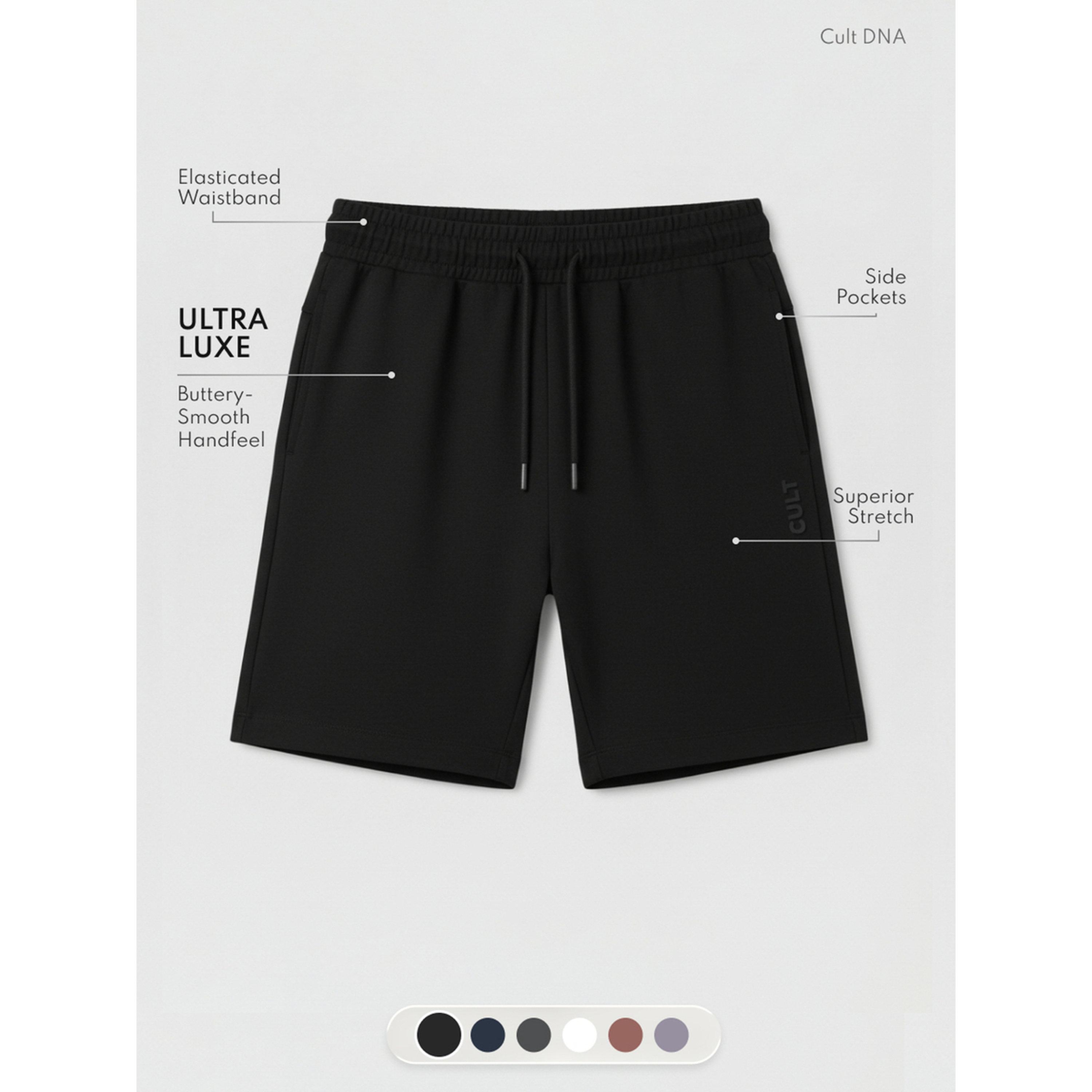 Cult X Styli Men Black Ultra Luxe Classic Shorts-men-clothing-sportswearandactivewear-bottoms-image-3