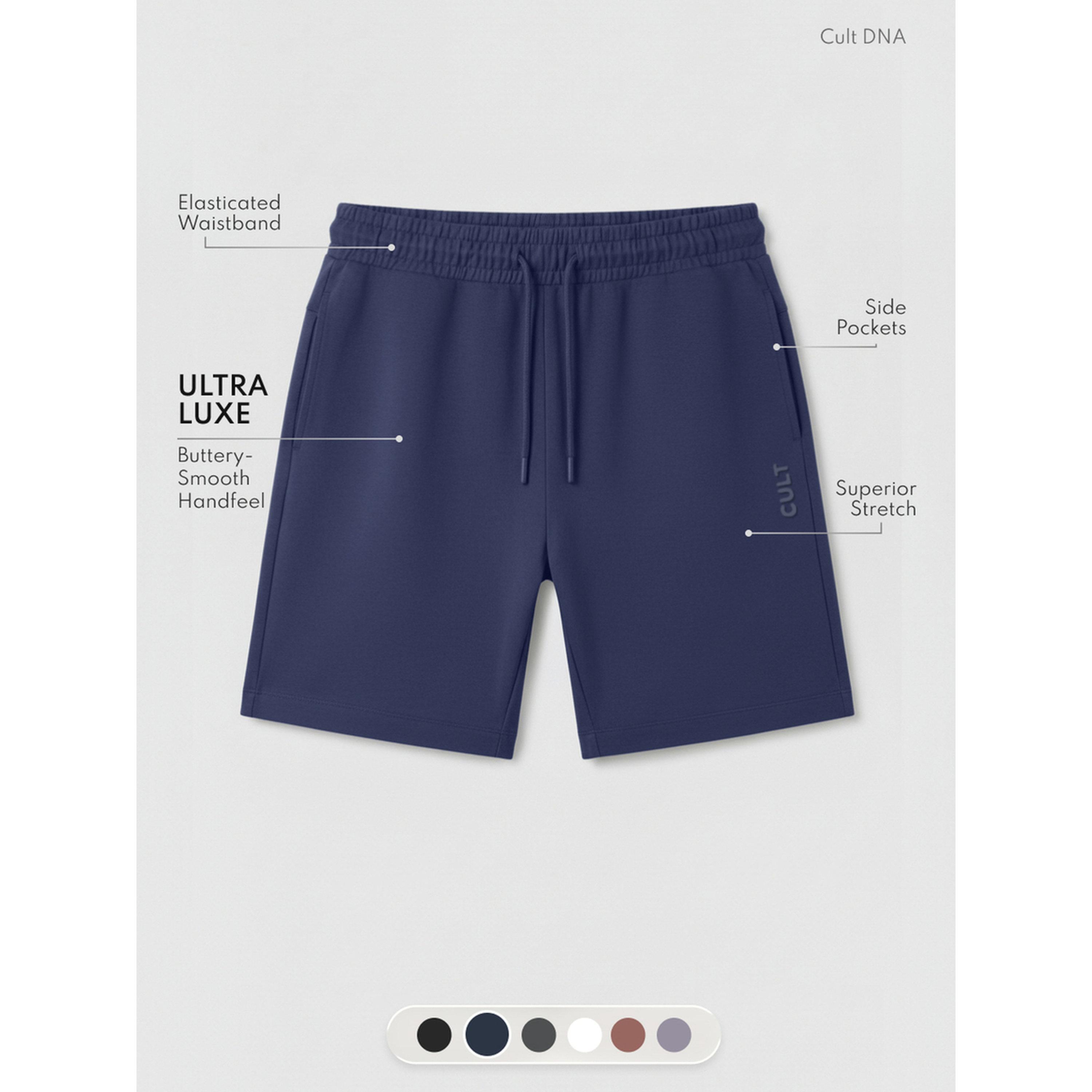Cult X Styli Men Navy Ultra Luxe Classic Shorts-men-clothing-sportswearandactivewear-bottoms-image-3