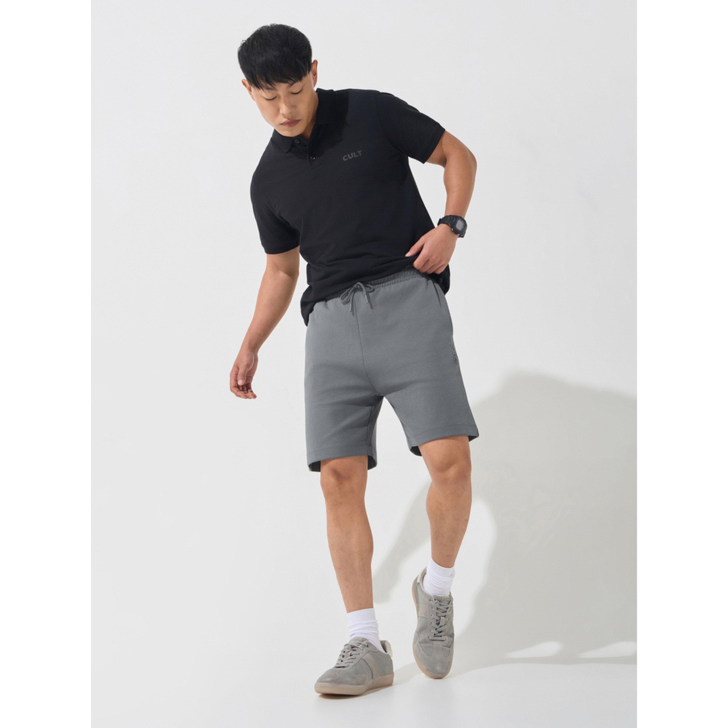 Cult X Styli Men Dark Grey Ultra Luxe Classic Shorts-men-clothing-sportswearandactivewear-bottoms-image-2