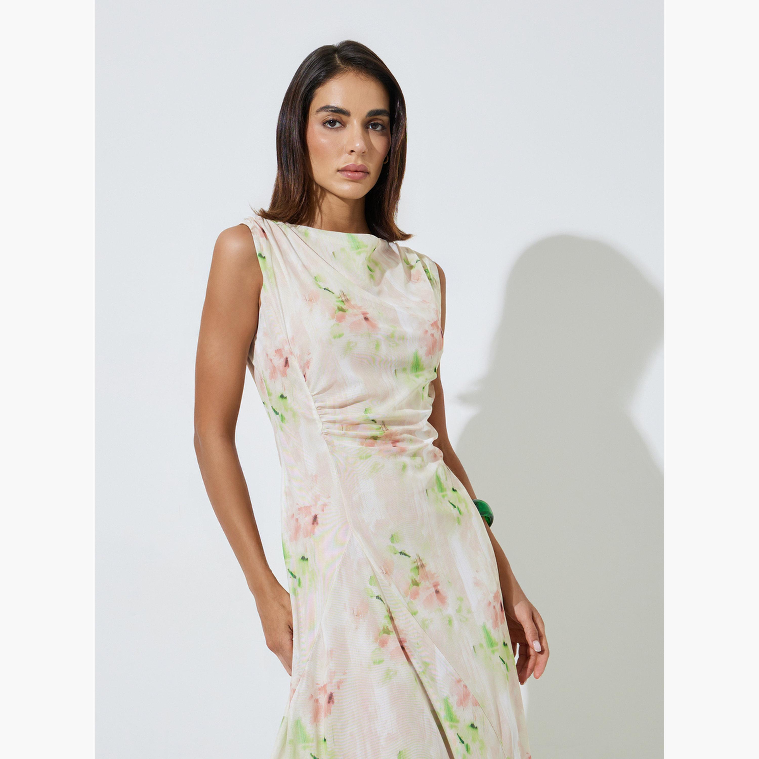 فستان طويل بحافة واسعة وتصميم متدلي بطبعة-women-clothing-dresses-image-2