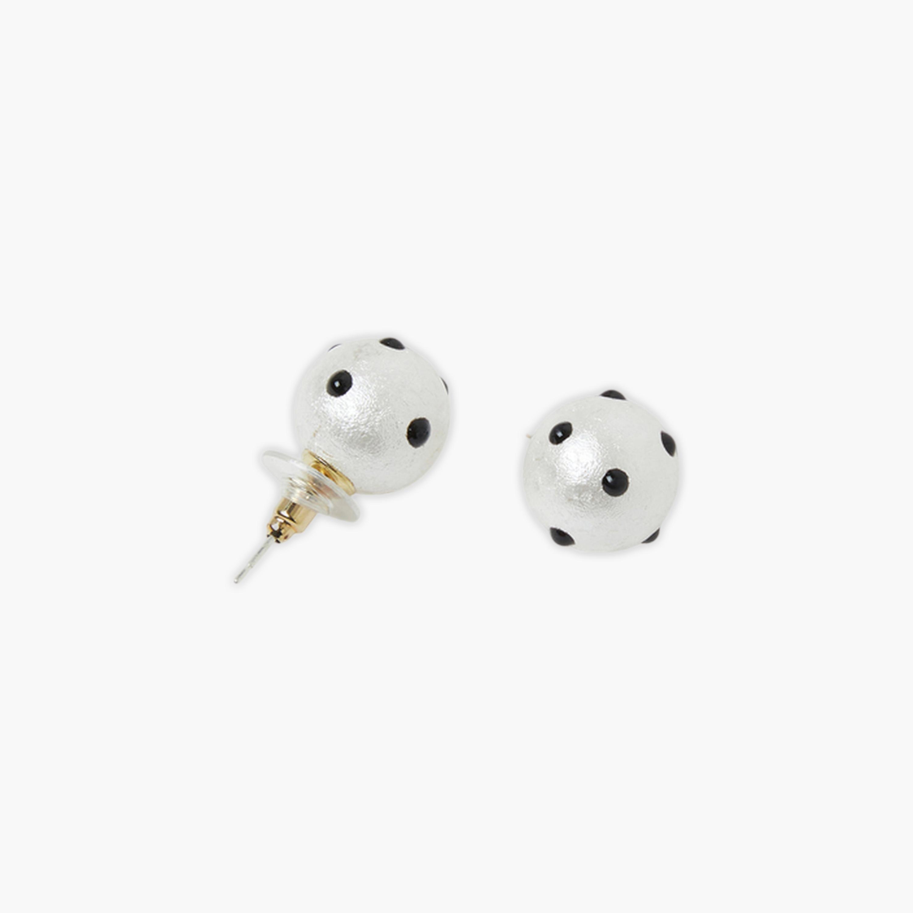 Styli White Pearl Dot Stud Earrings-women-watchesandjewellery-jewellery-earrings-image-3